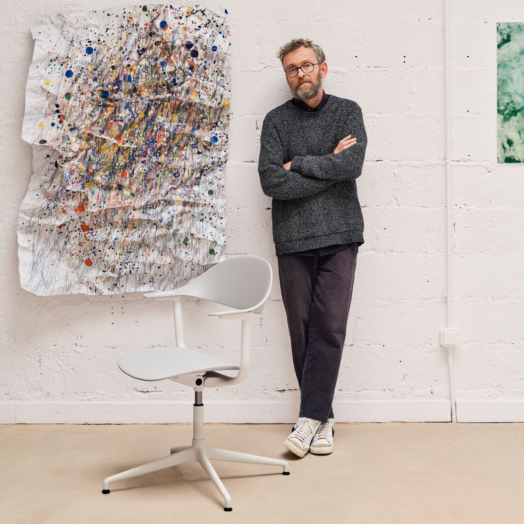 Mynt, scaun de birou cu șezut și spătar de plastic