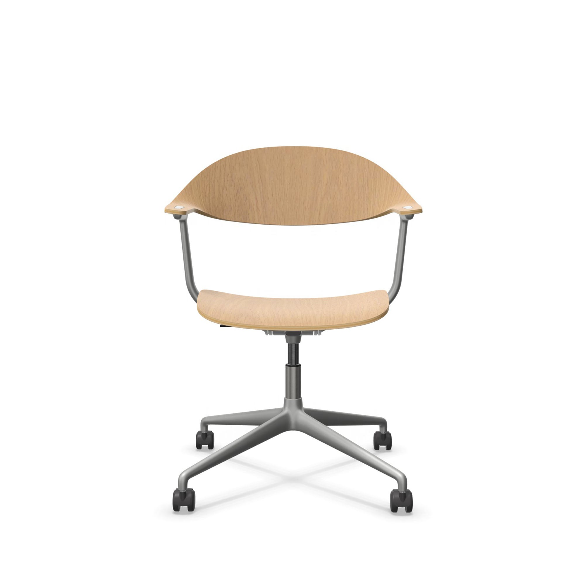 Mynt, scaun de birou pe role cu șezut și spătar de placaj