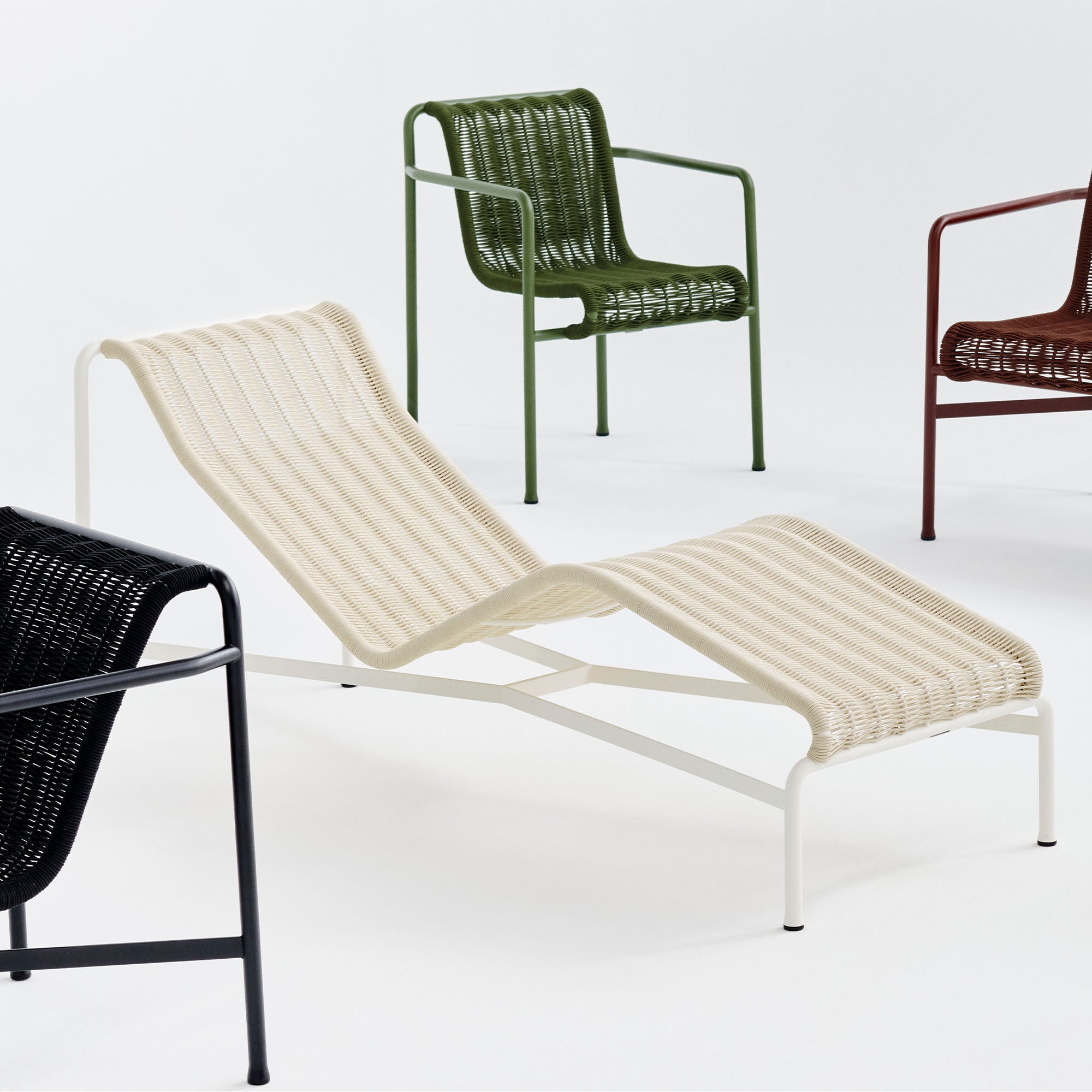 Palissade Cord Chaise Longue, șezlong de metal