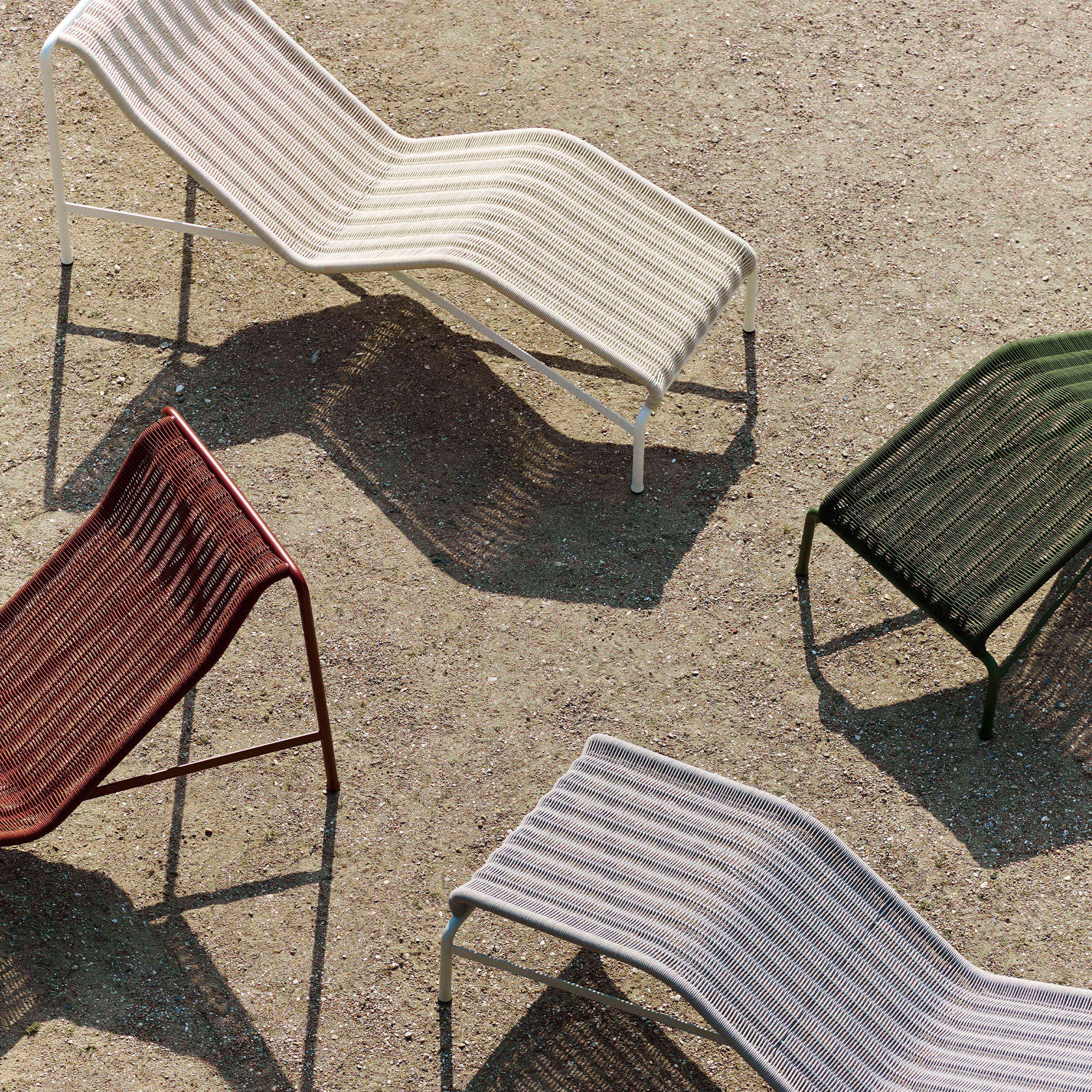 Palissade Cord Chaise Longue, șezlong de metal