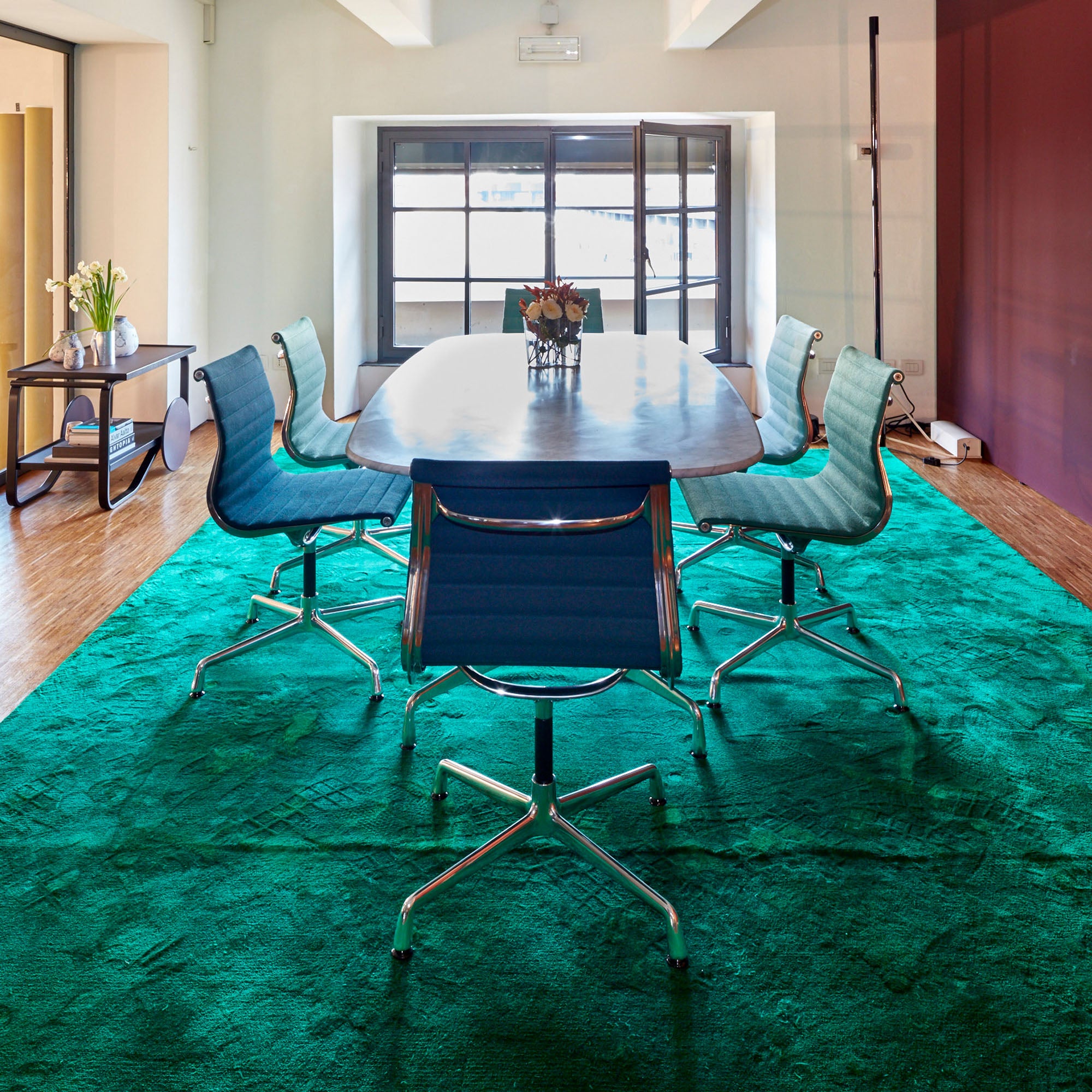 Aluminium EA 107 scaun de birou cu bază fixă