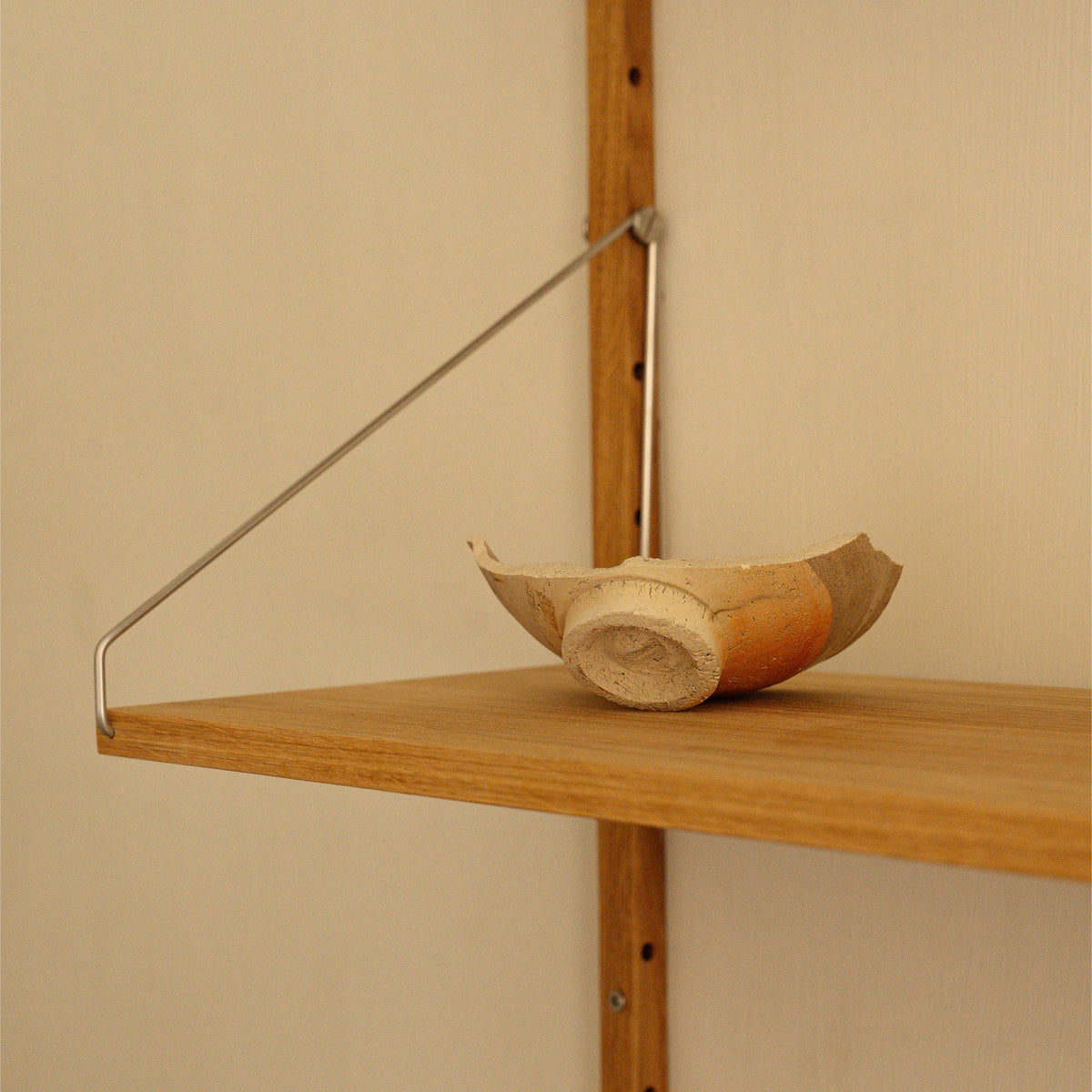 Shelf Library Double Section Natural Oak, bibliotecă modulară dublă din lemn