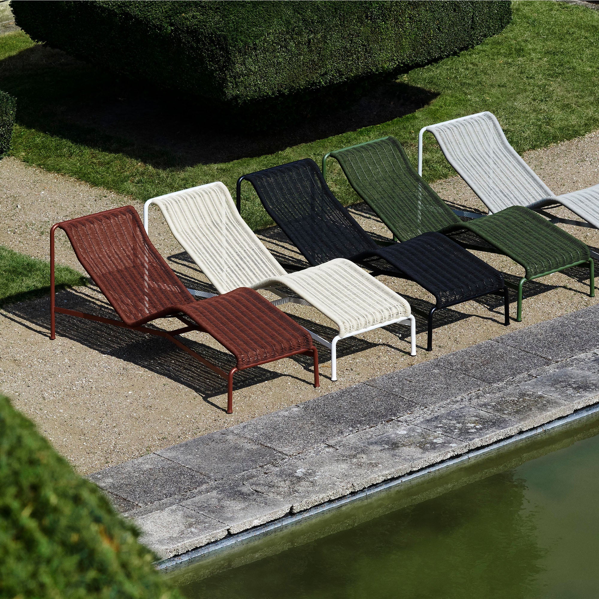 Palissade Cord Chaise Longue, șezlong de metal