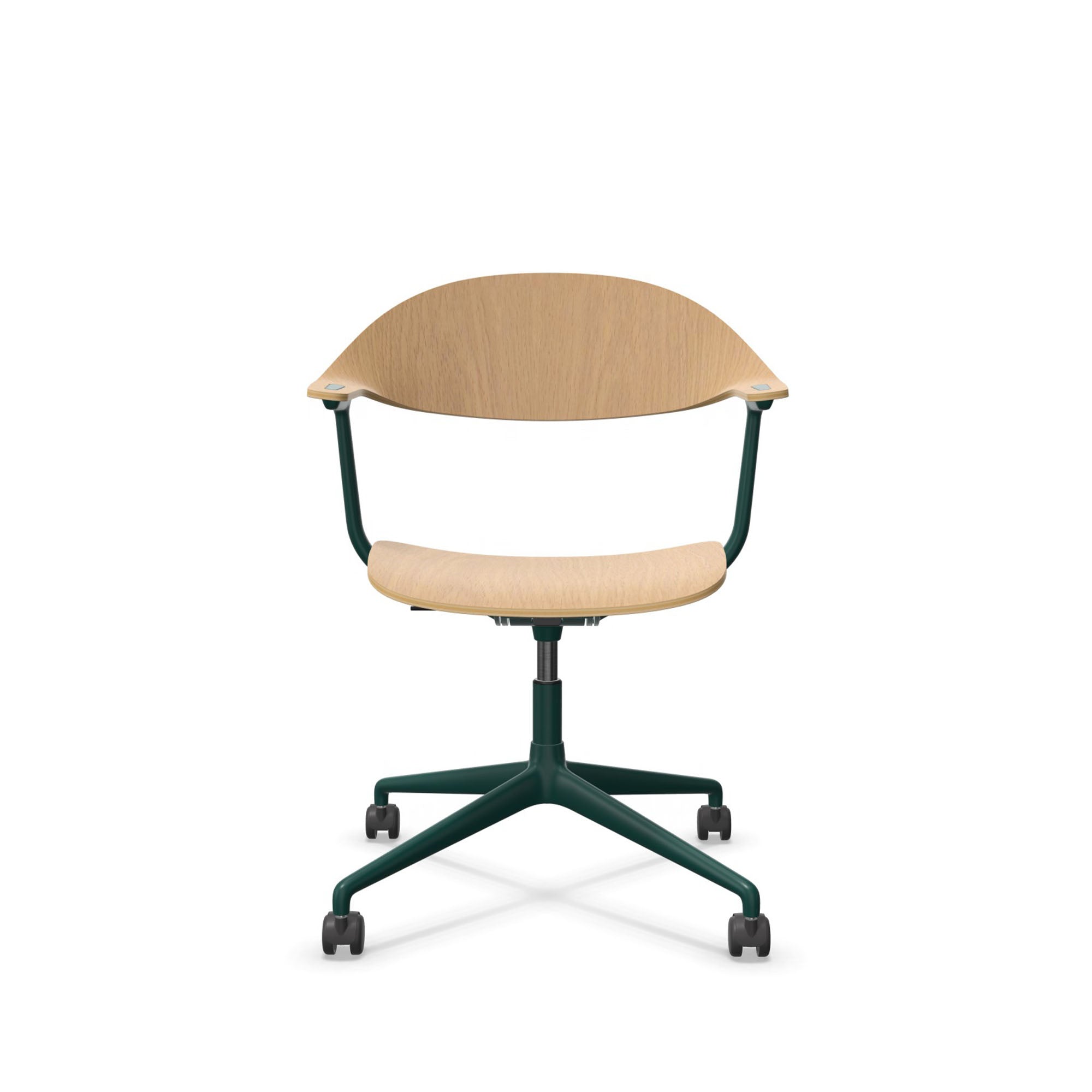 Mynt, scaun de birou pe role cu șezut și spătar de placaj