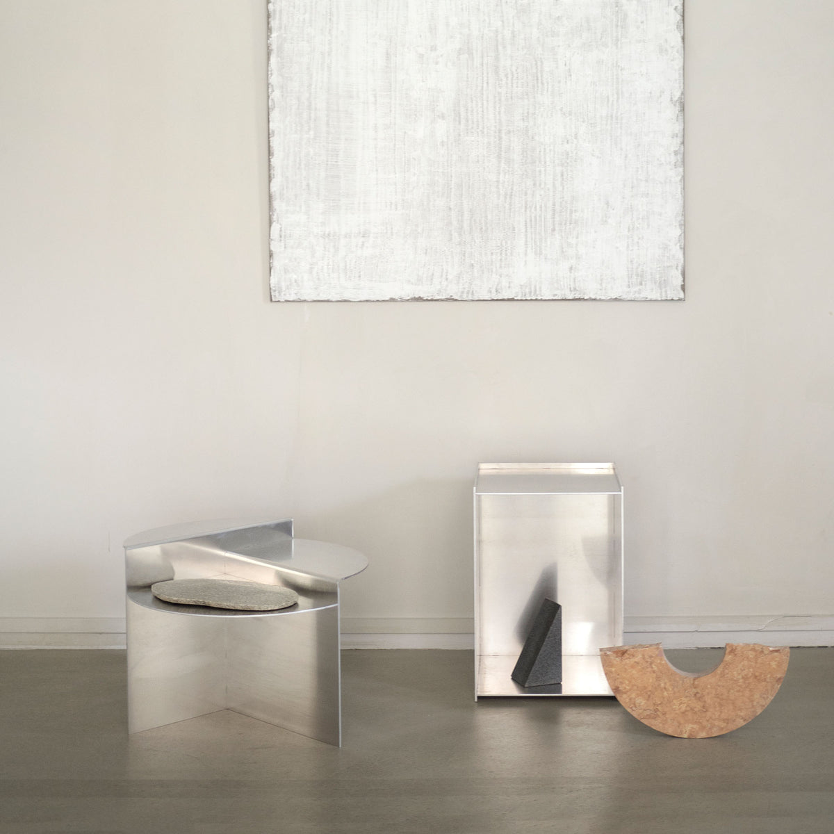 Rivet Side Table Aluminium, măsuță ocazională
