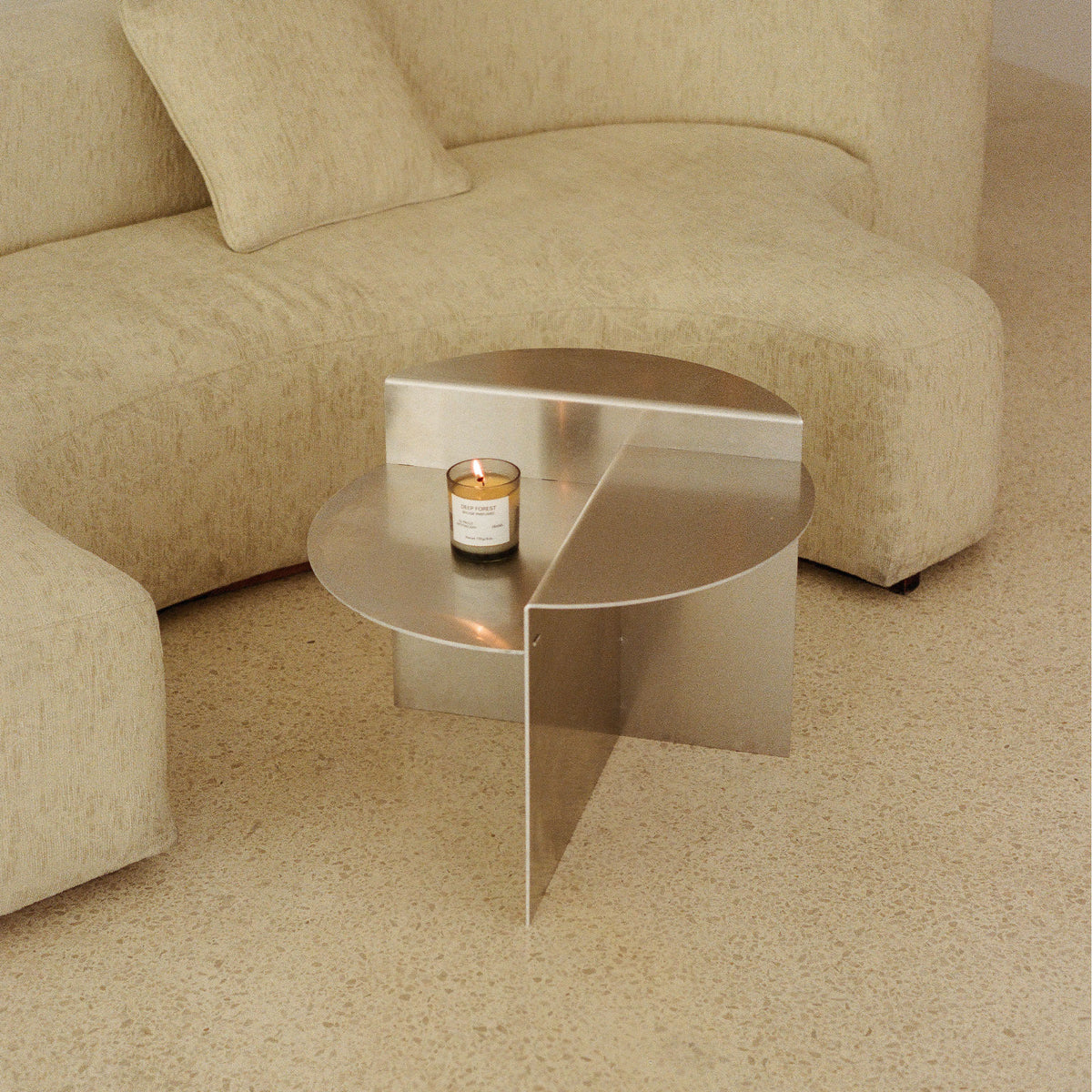Rivet Side Table Aluminium, măsuță ocazională