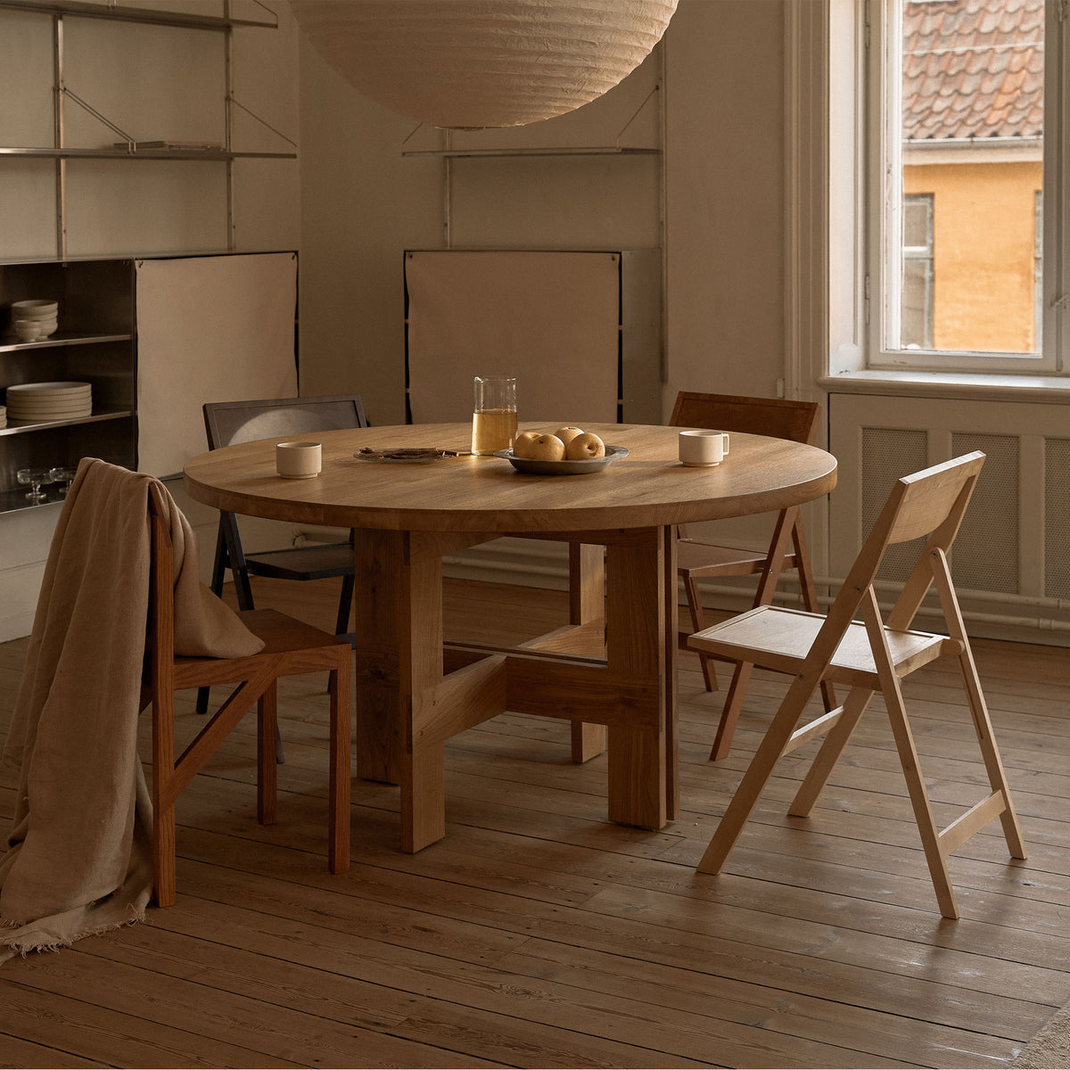 Folding Flat Chair, scaun pliabil din lemn