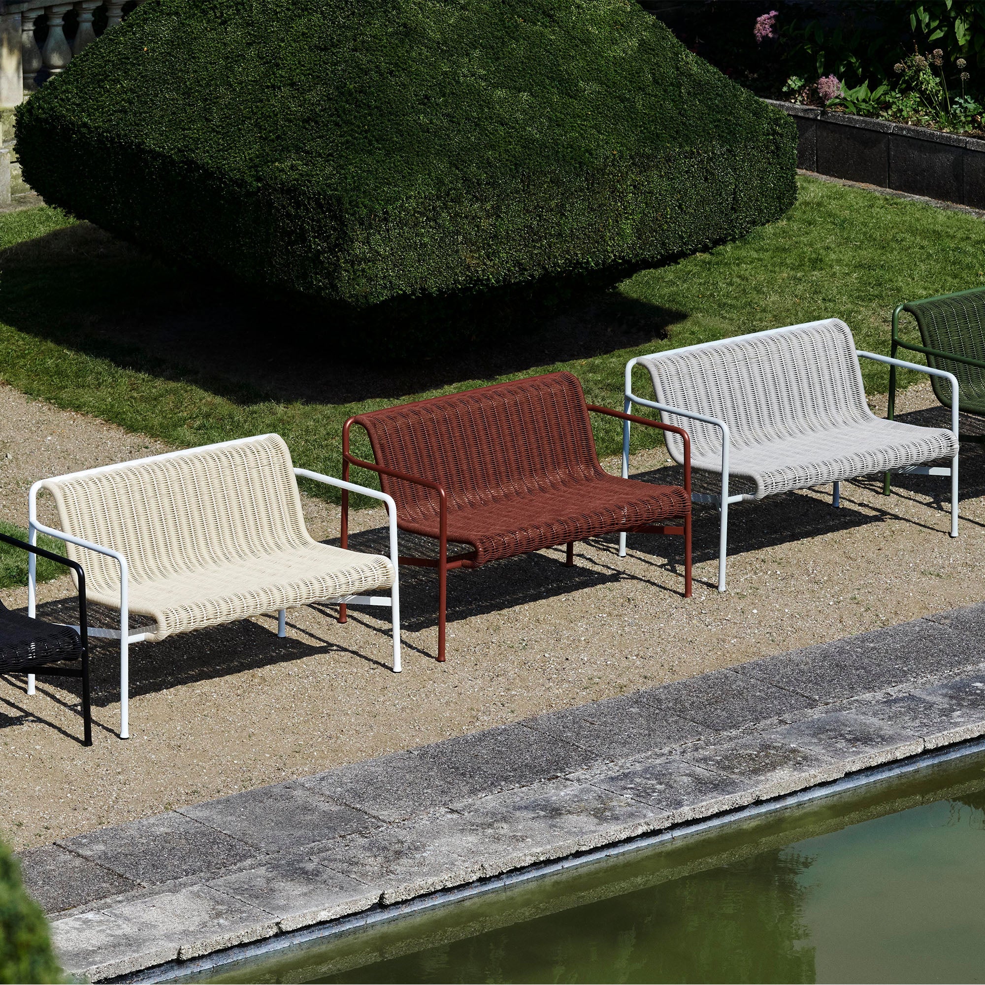 Palissade Cord Dining Bench, banchetă cu cotiere