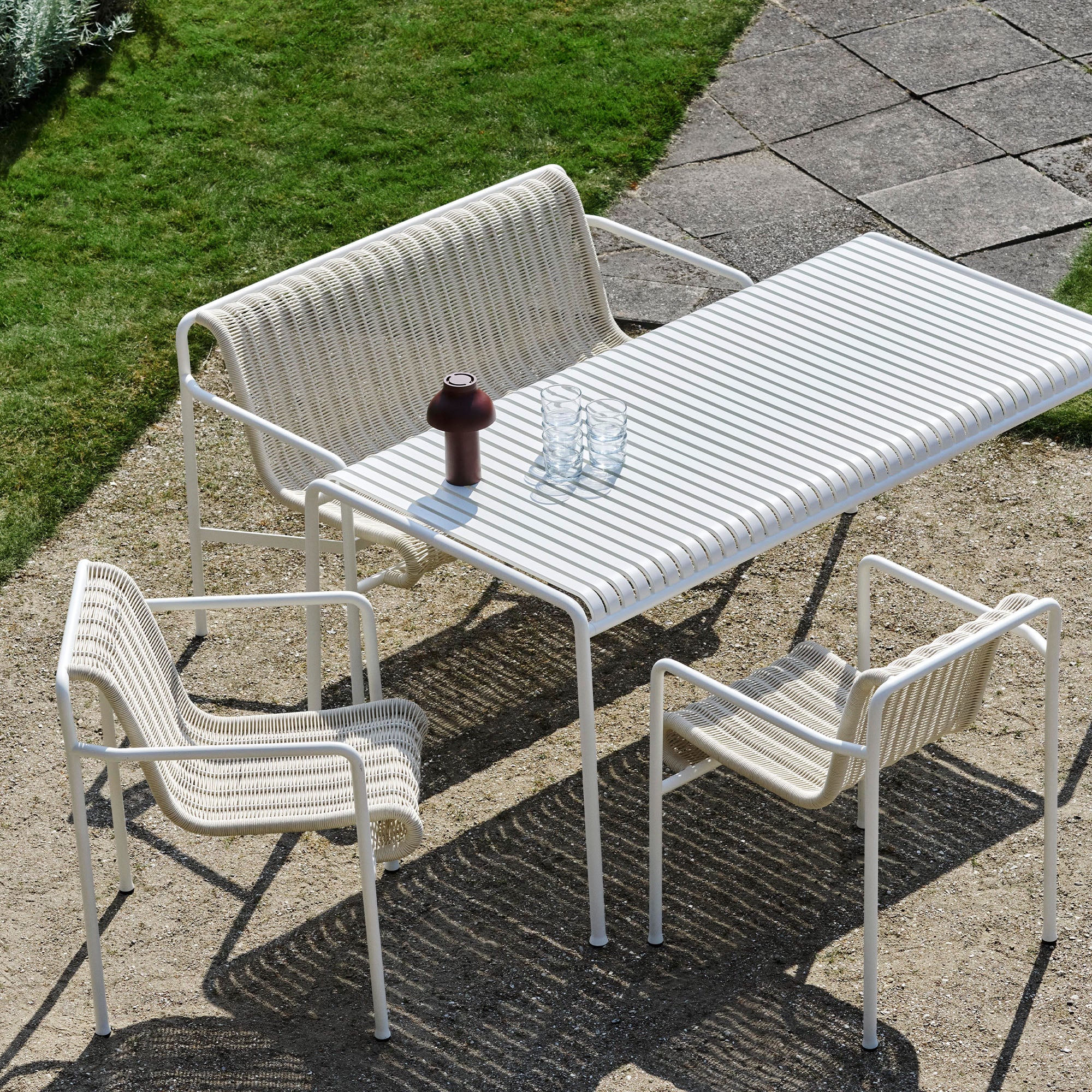 Palissade Cord Dining Bench, banchetă cu cotiere