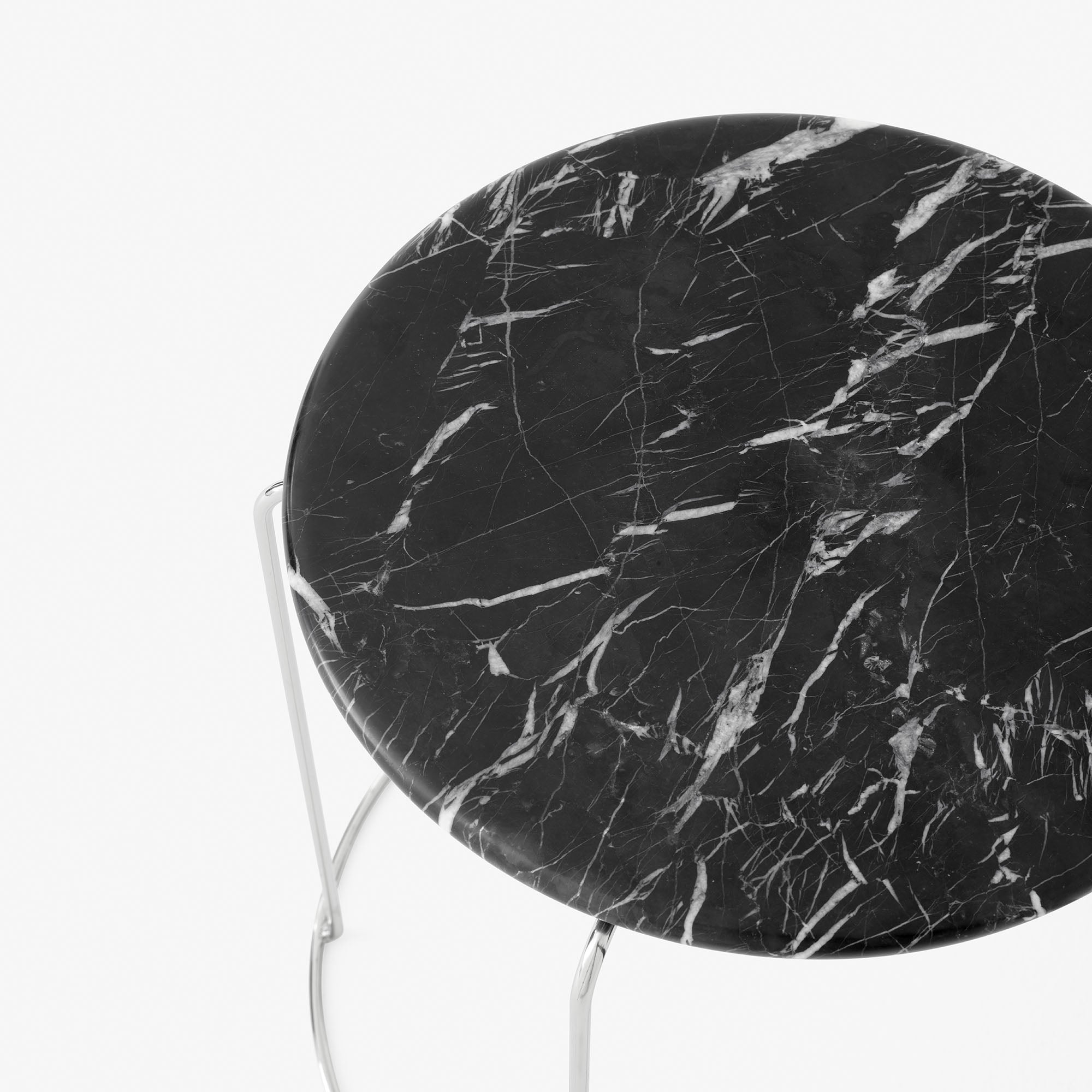 Wire stool, blat din marmură