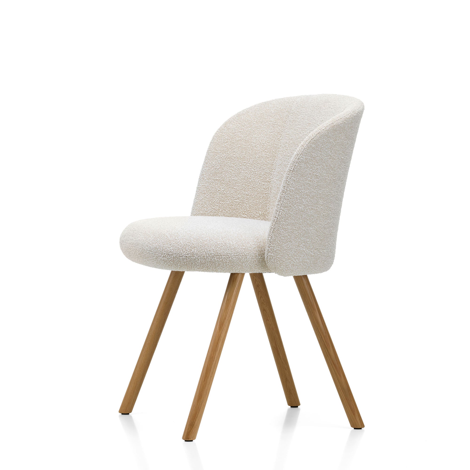 Mikado Side Chair, scaun de dining tapițat cu picioare lemn