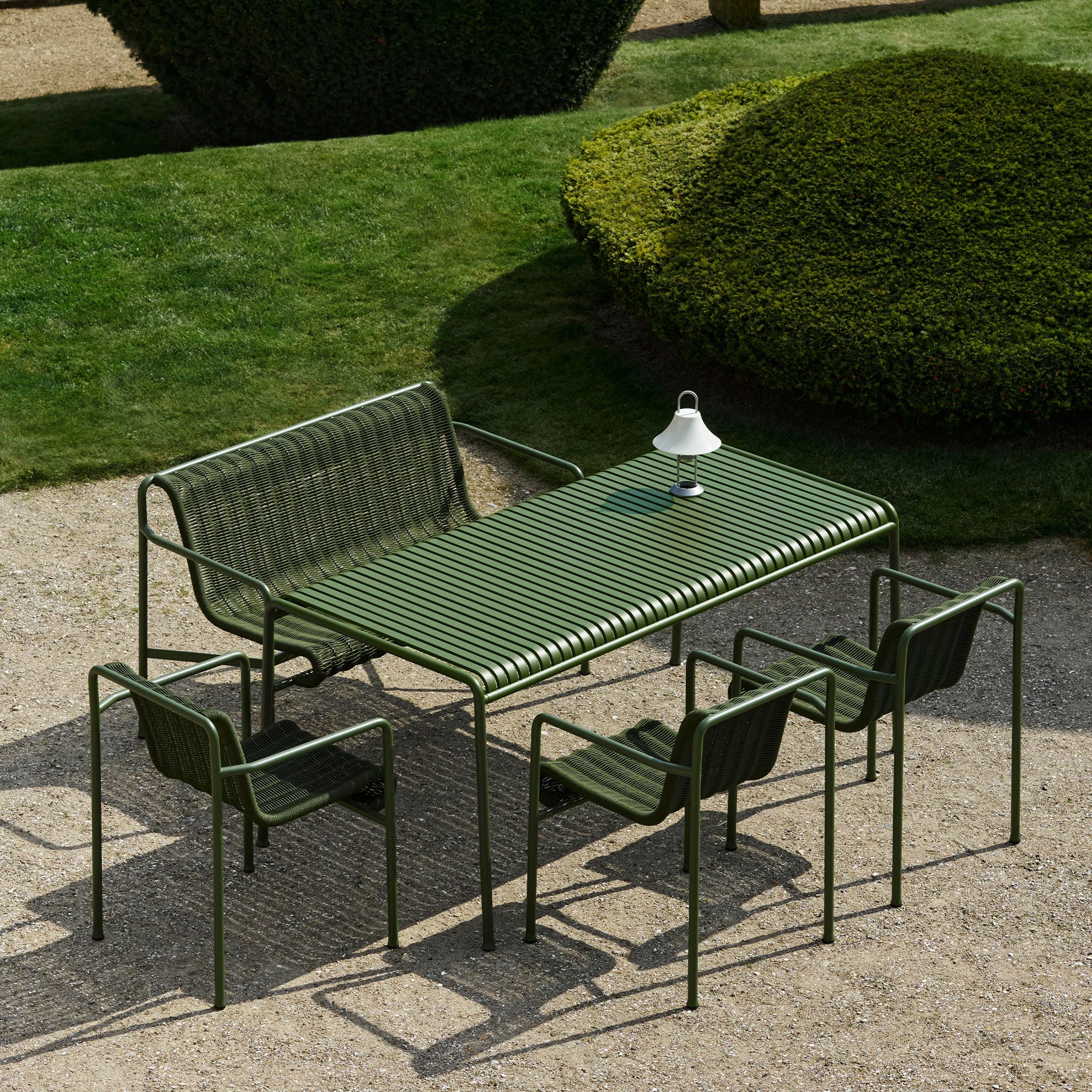 Palissade Cord Dining Bench, banchetă cu cotiere