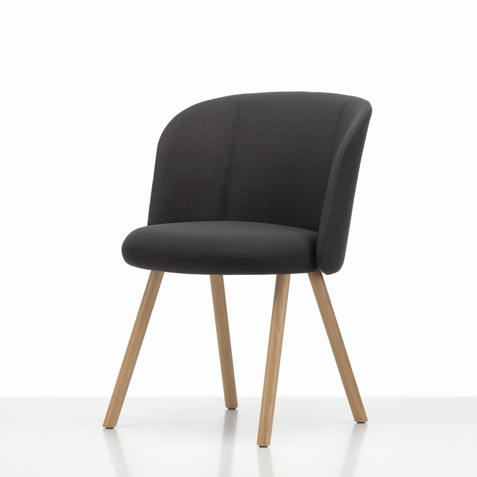 Mikado Side Chair, scaun de dining tapițat cu picioare lemn