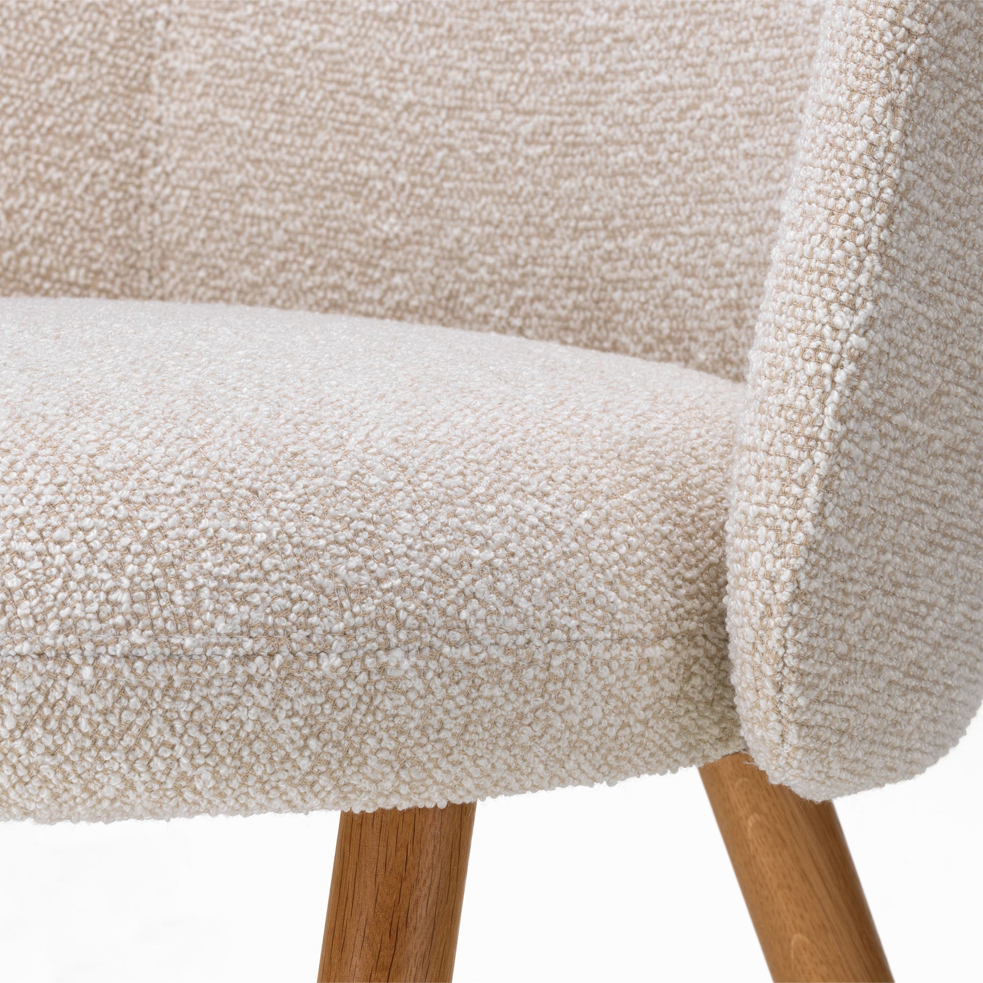 Mikado Side Chair, scaun de dining tapițat cu picioare lemn