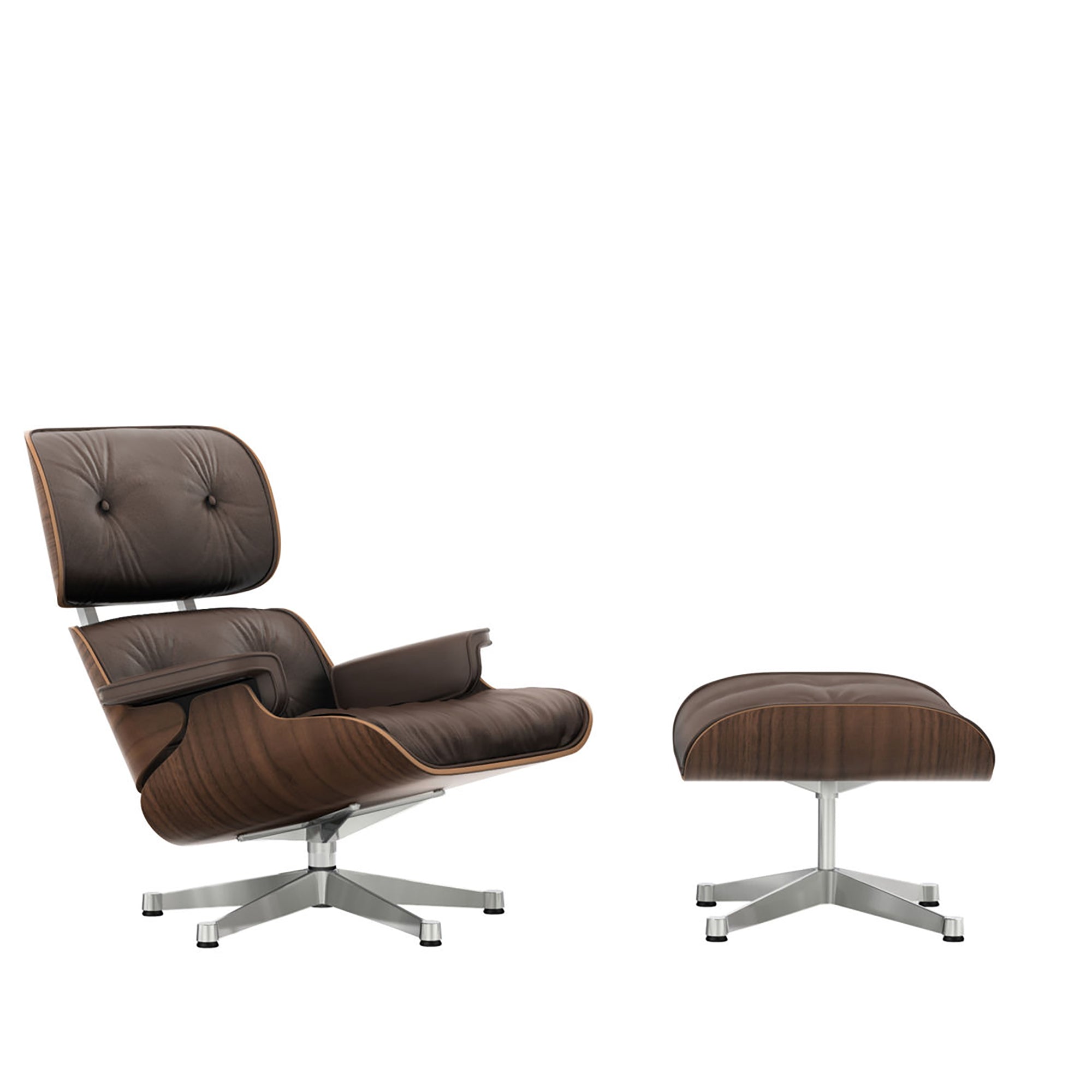 Eames Lounge Chair cu Otoman (lemn de nuc)