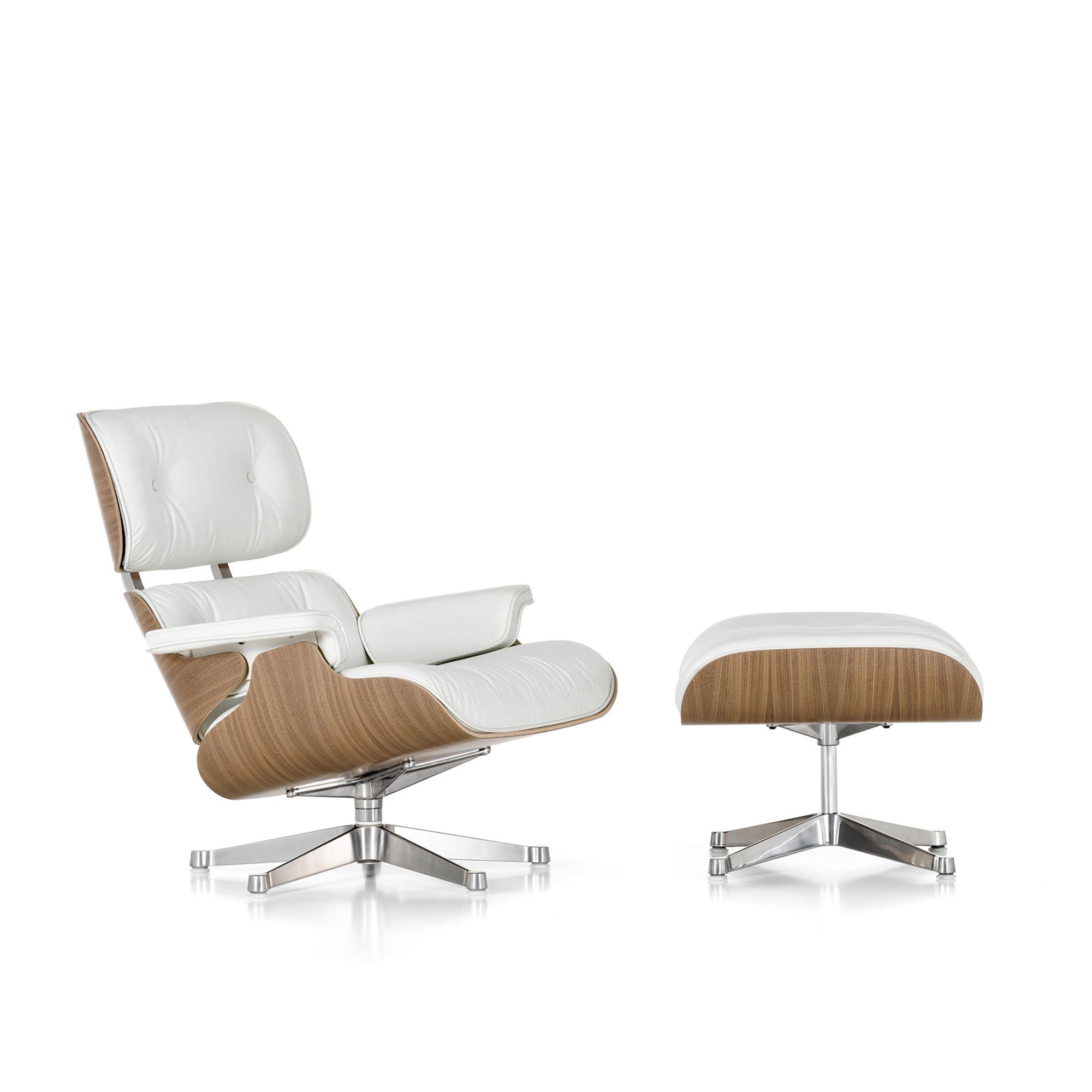 Eames Lounge Chair cu Otoman (lemn de nuc)