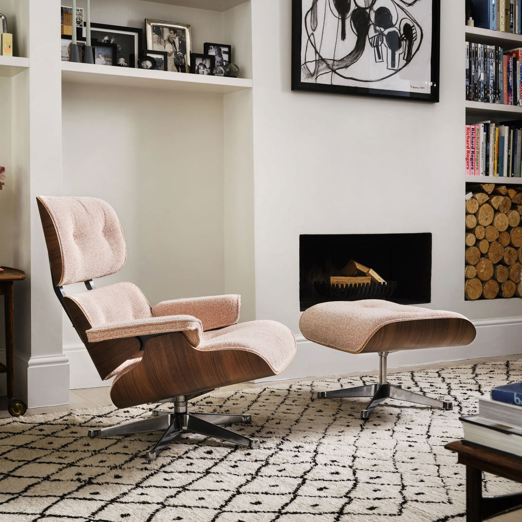 Eames Lounge Chair Textile cu Otoman