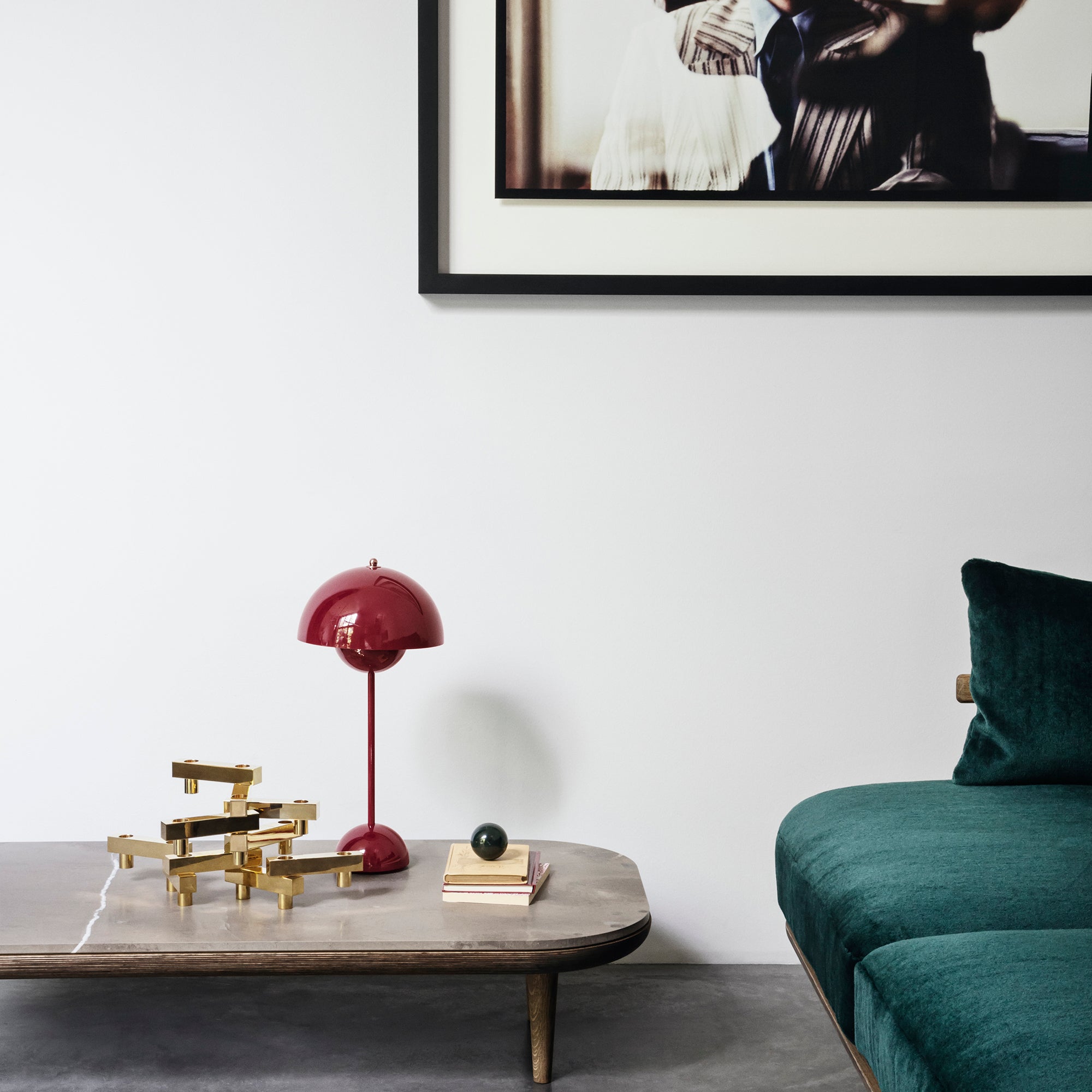 Flowerpot VP3 Vermilion red, lampă de masă