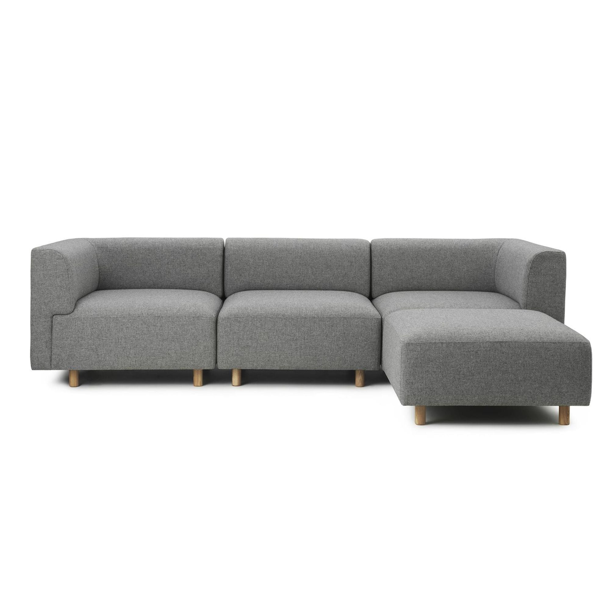 Redo Modular Sofa 3-Seater with pouf, canapea modulară de trei locuri cu pouf