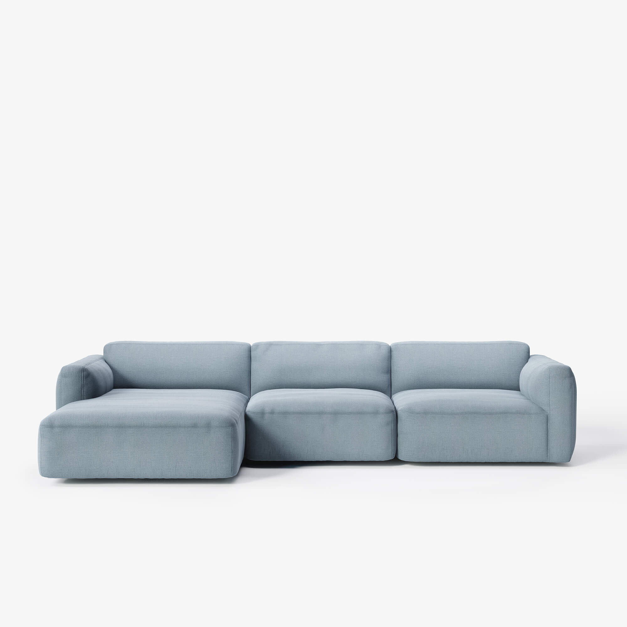 Develius Mellow, canapea modulară de trei locuri cu șezlong stânga