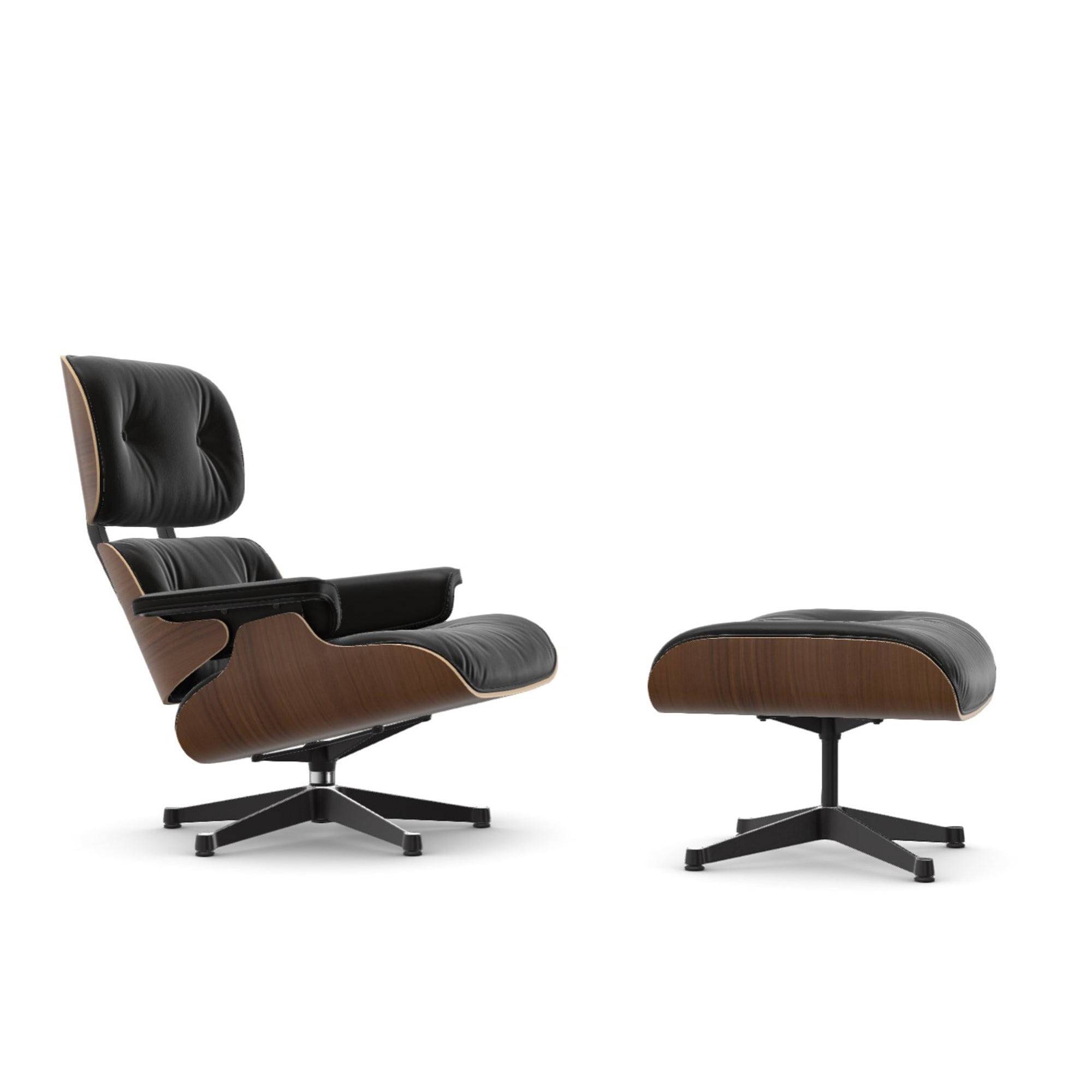 Eames Lounge Chair cu Otoman (lemn de nuc)