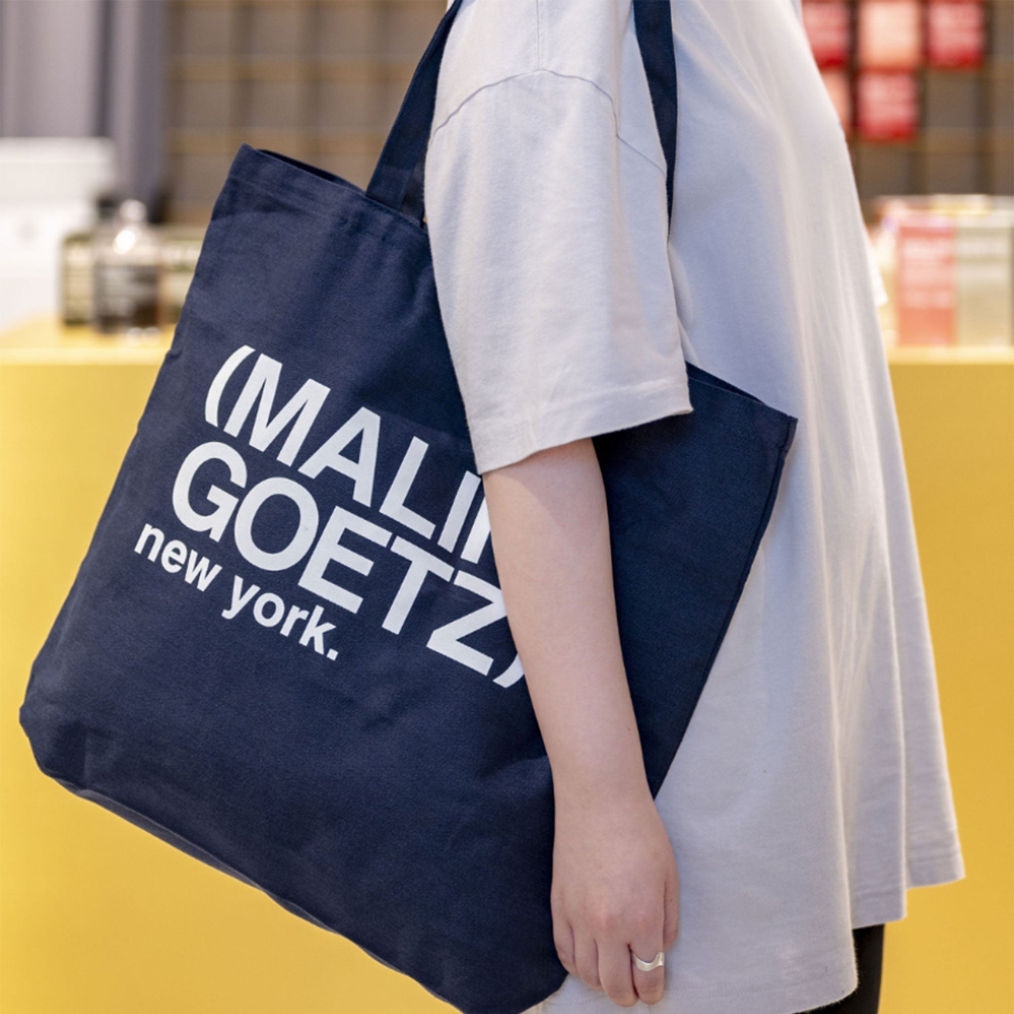 Malin&Goetz Stacked Logo Tote sacoșă de cumpărături