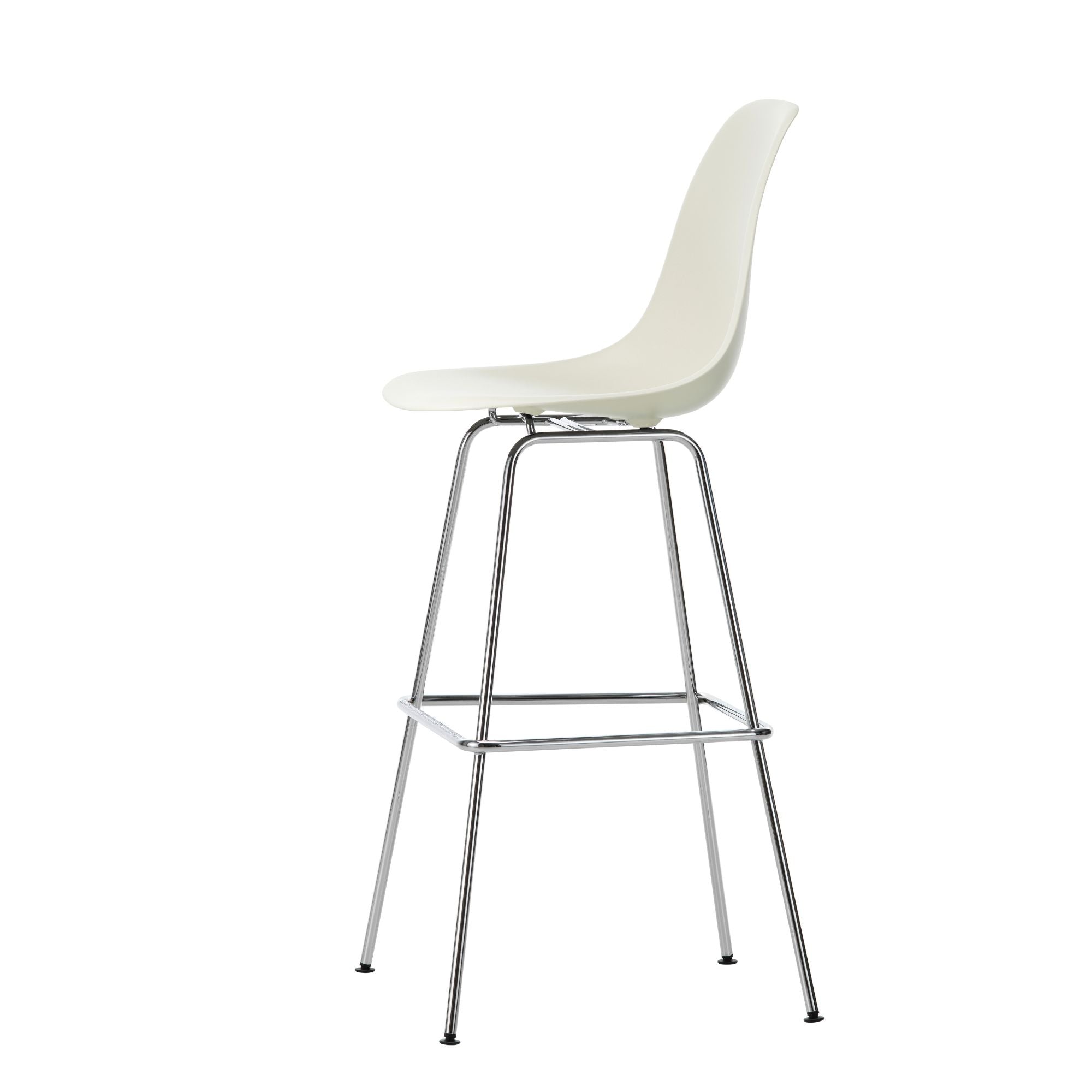 Eames Plastic Stool High RE, scaun de bar cu baza cromată