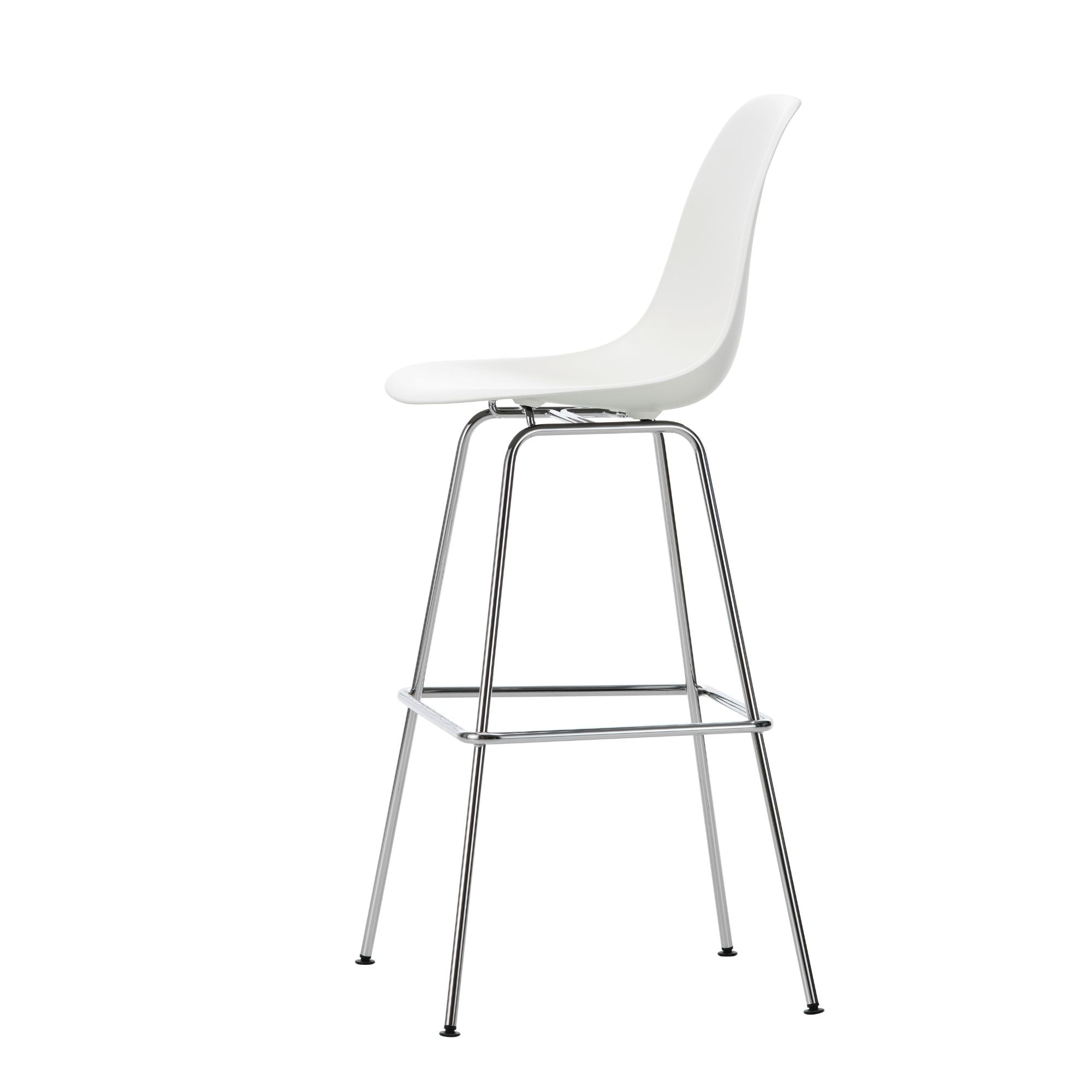 Eames Plastic Stool High RE, scaun de bar cu baza cromată