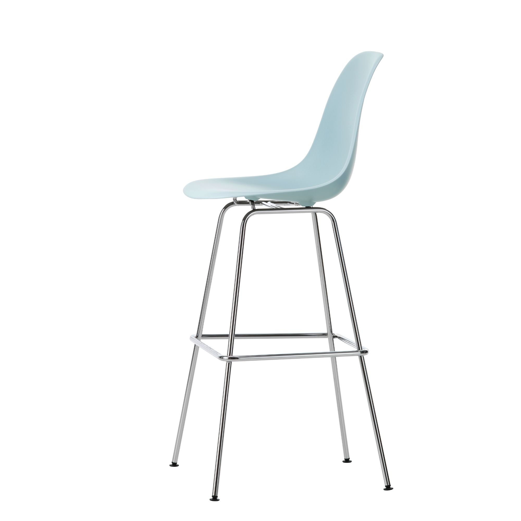 Eames Plastic Stool High RE, scaun de bar cu baza cromată