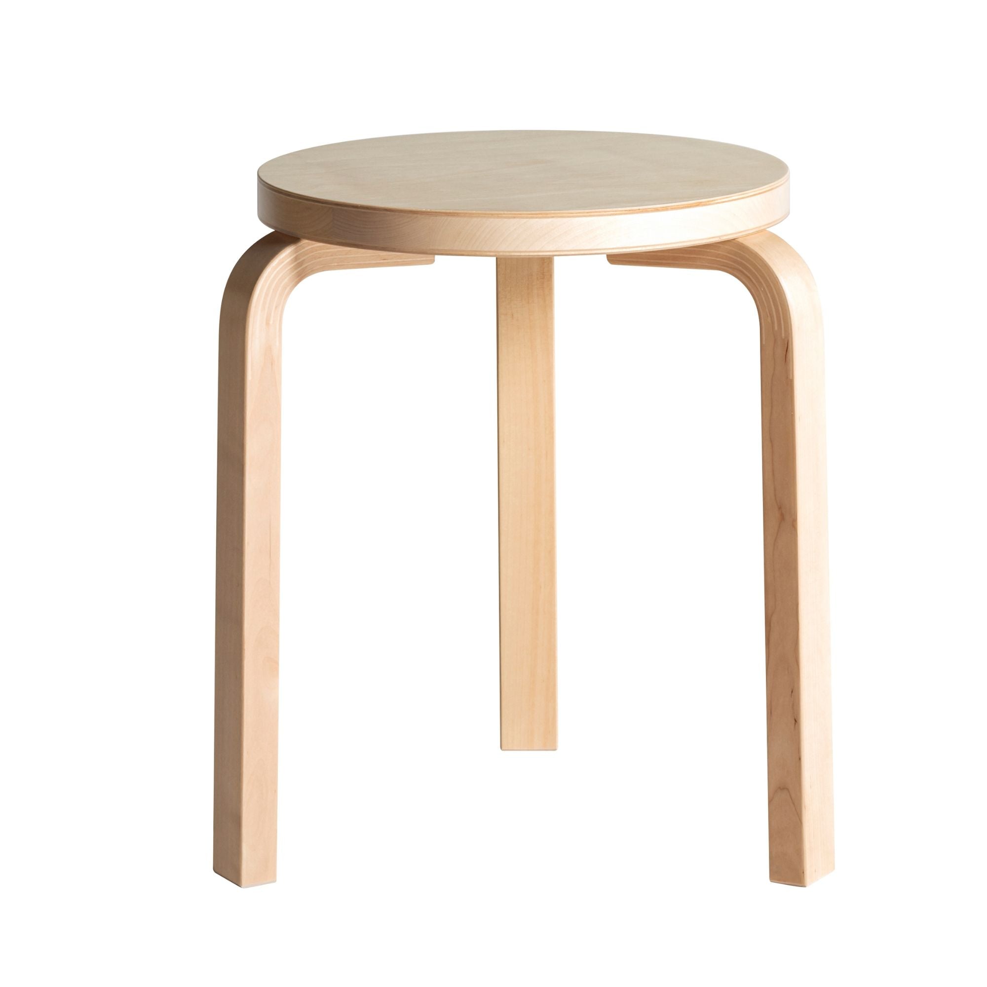 Stool 60 picioare din mesteacăn lăcuite transparent