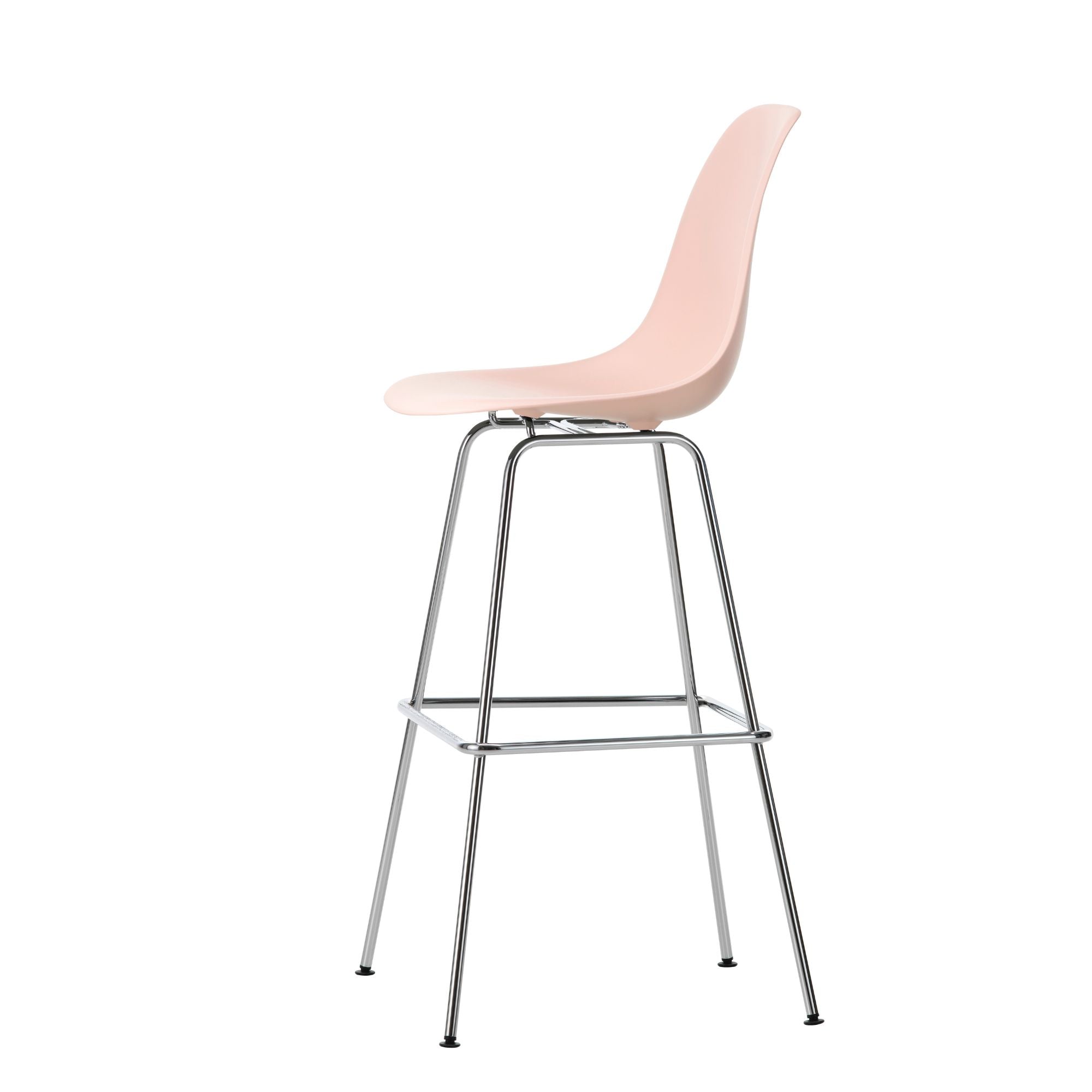 Eames Plastic Stool High RE, scaun de bar cu baza cromată