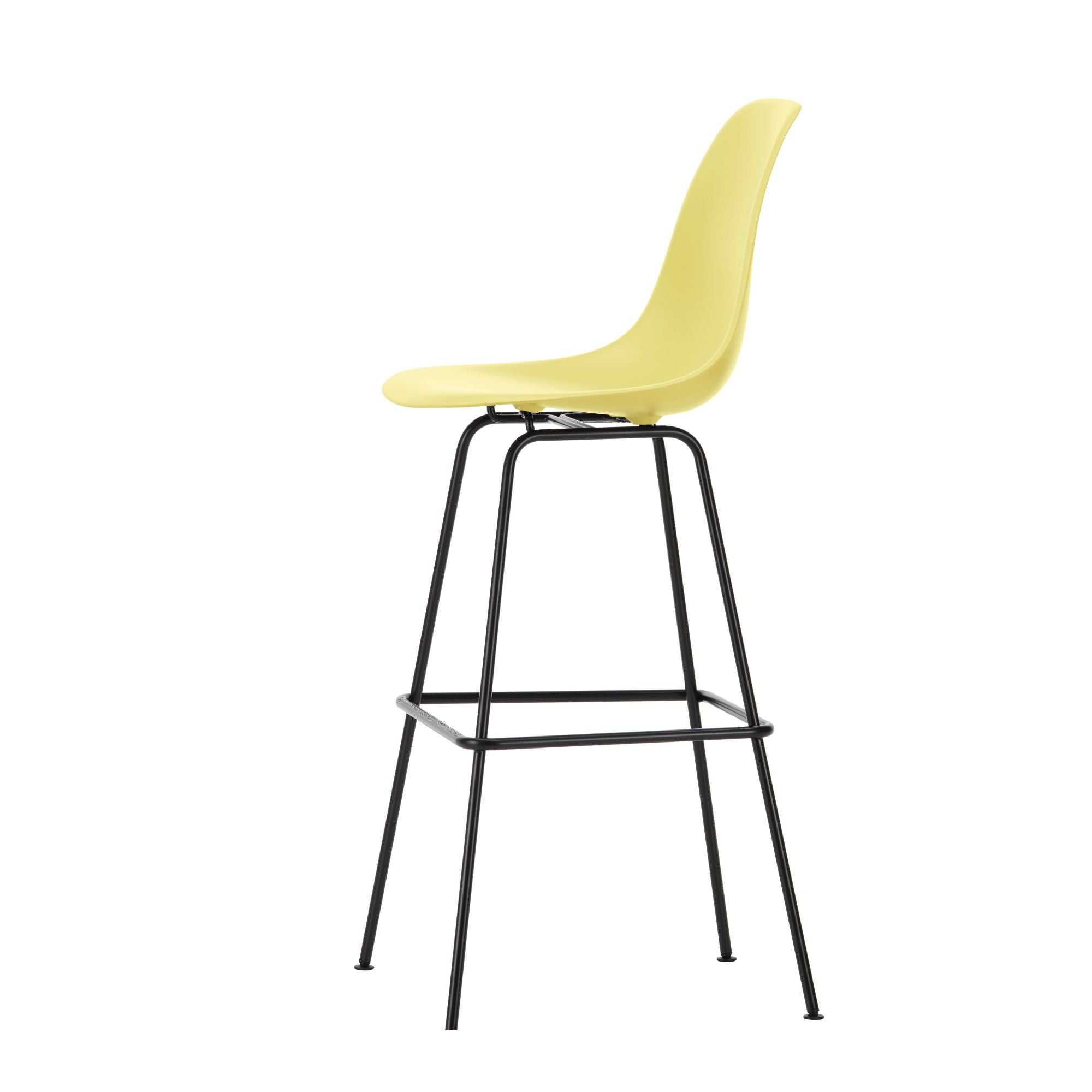 Eames Plastic Stool High RE, scaun de bar cu baza neagră