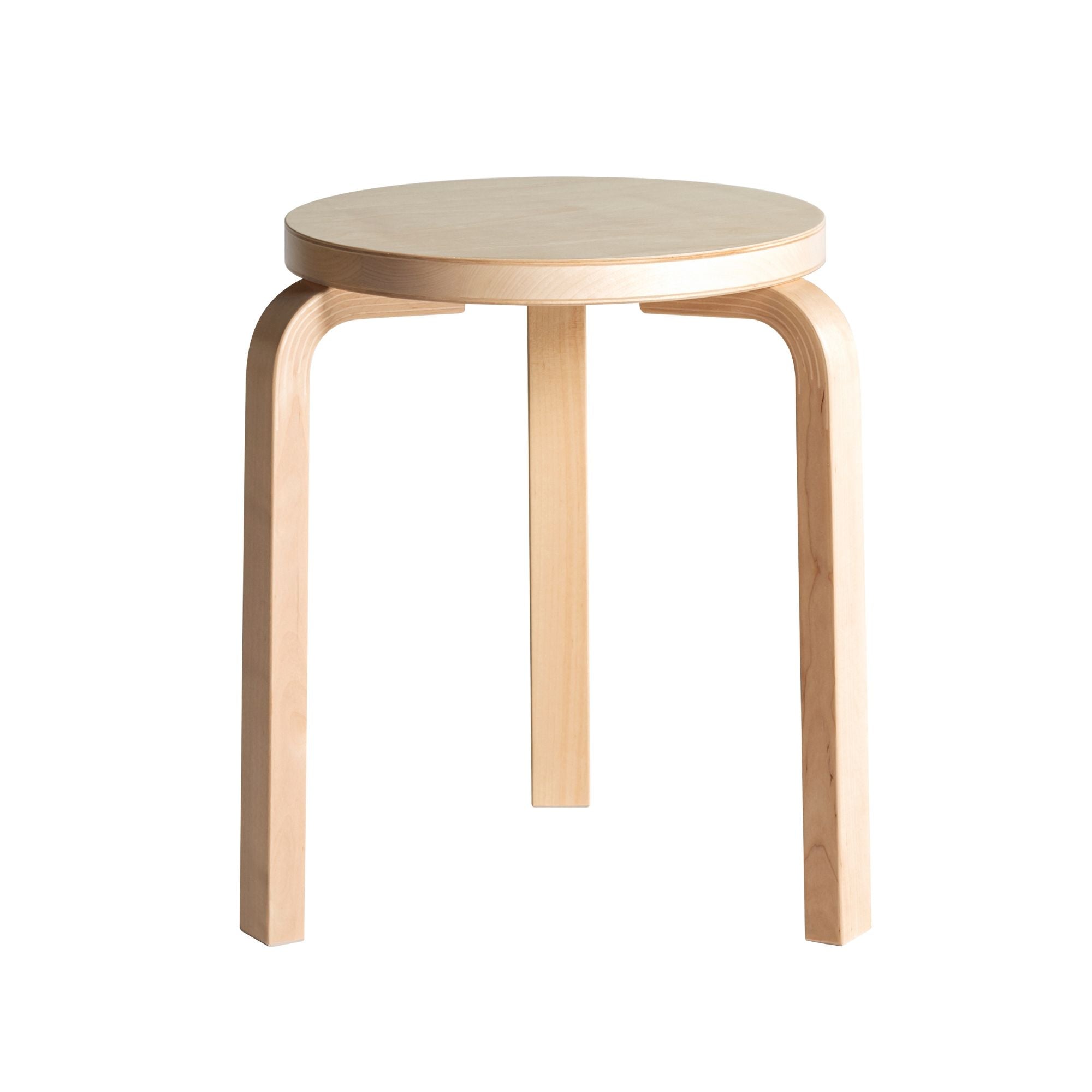 Stool 60 picioare din mesteacăn lăcuite transparent