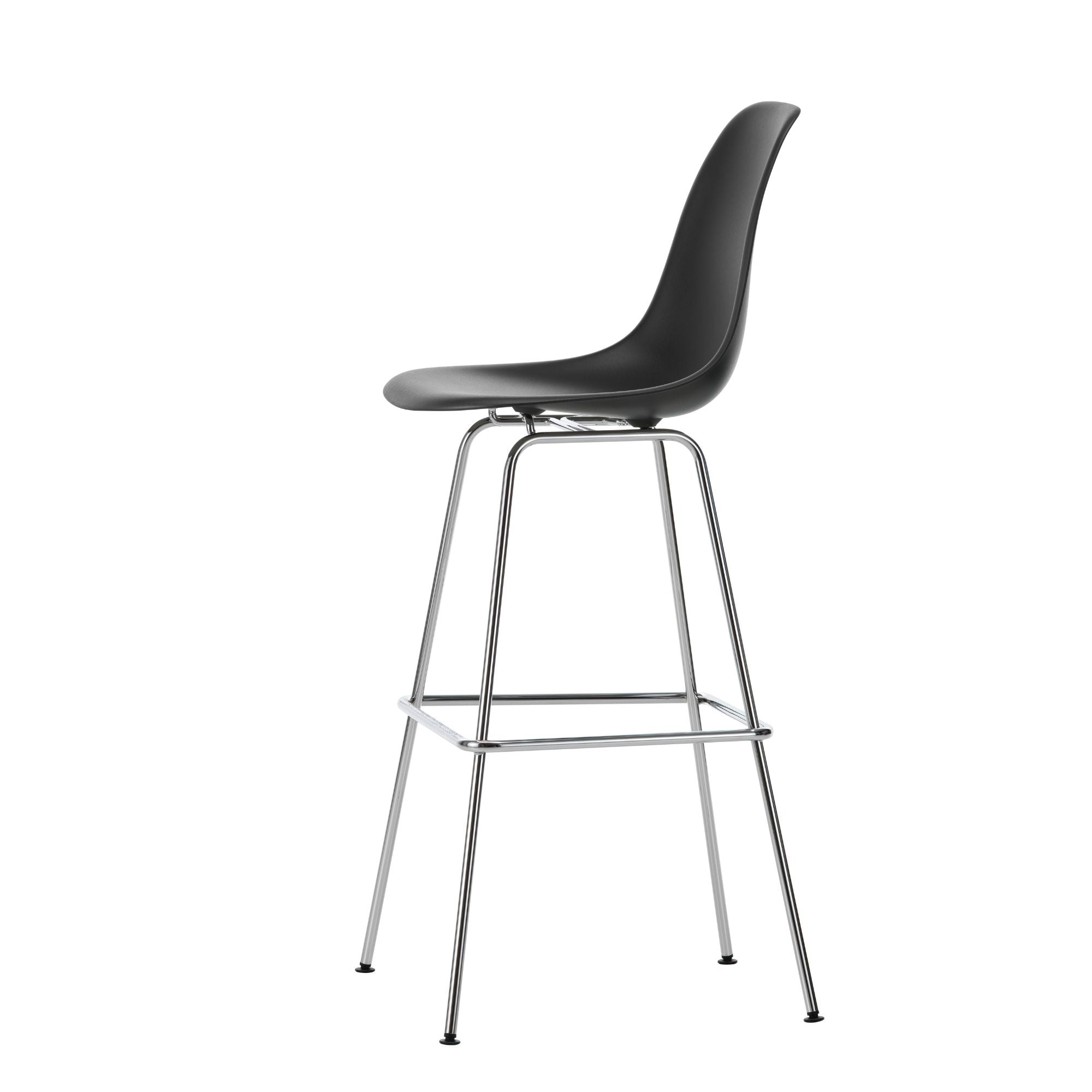 Eames Plastic Stool High RE, scaun de bar cu baza cromată