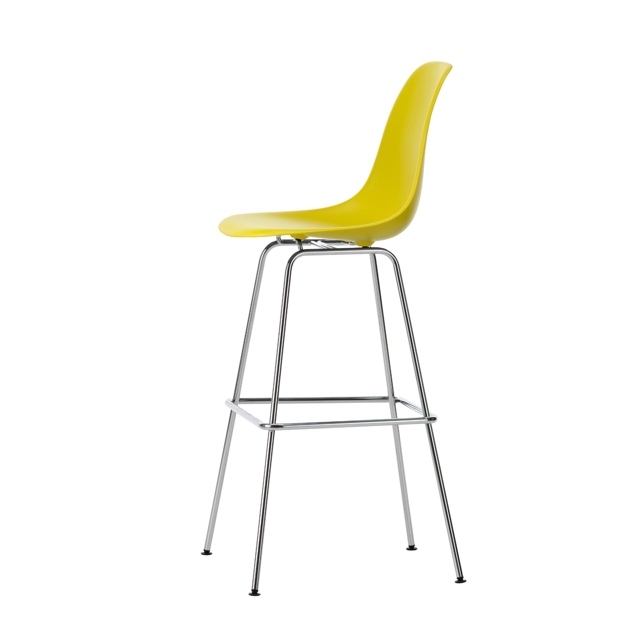 Eames Plastic Stool High RE, scaun de bar cu baza cromată