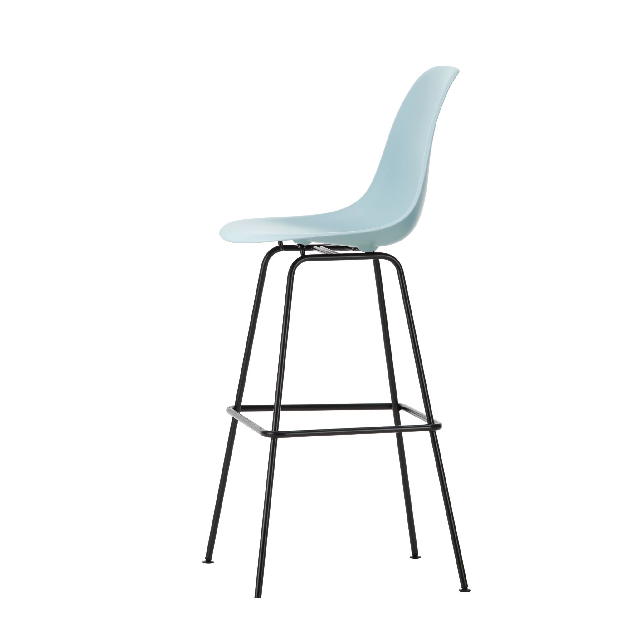 Eames Plastic Stool High RE, scaun de bar cu baza neagră