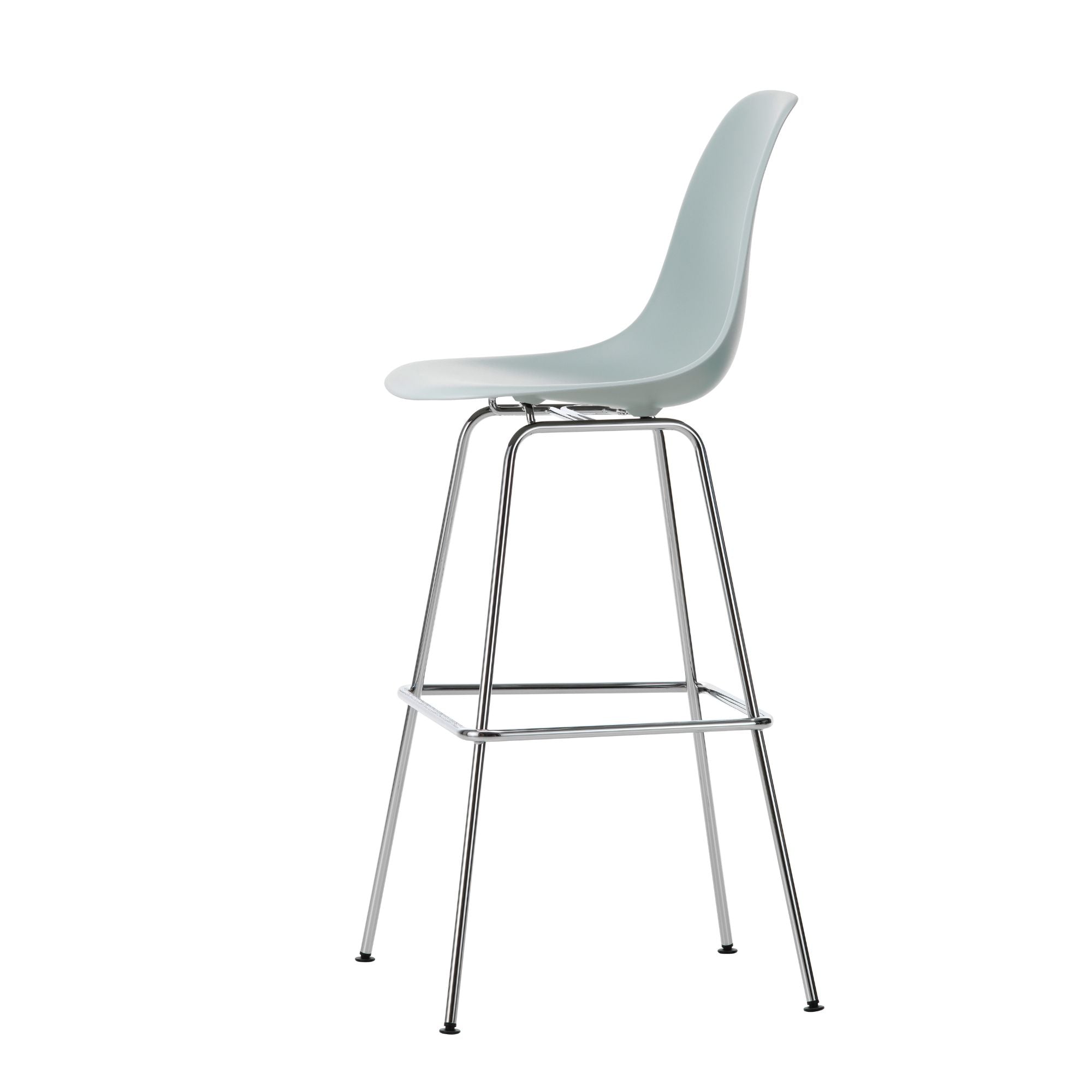 Eames Plastic Stool High RE, scaun de bar cu baza cromată