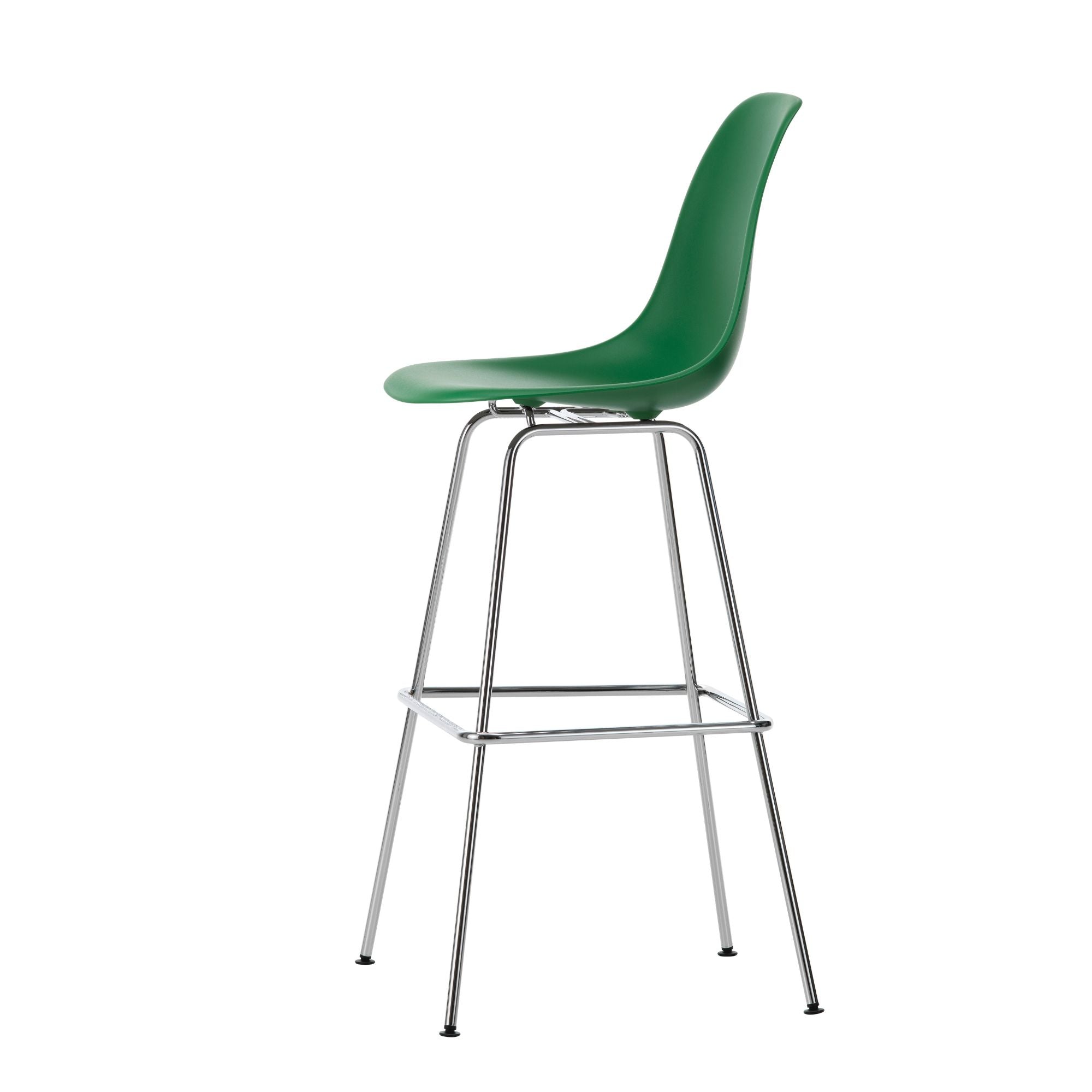 Eames Plastic Stool High RE, scaun de bar cu baza cromată