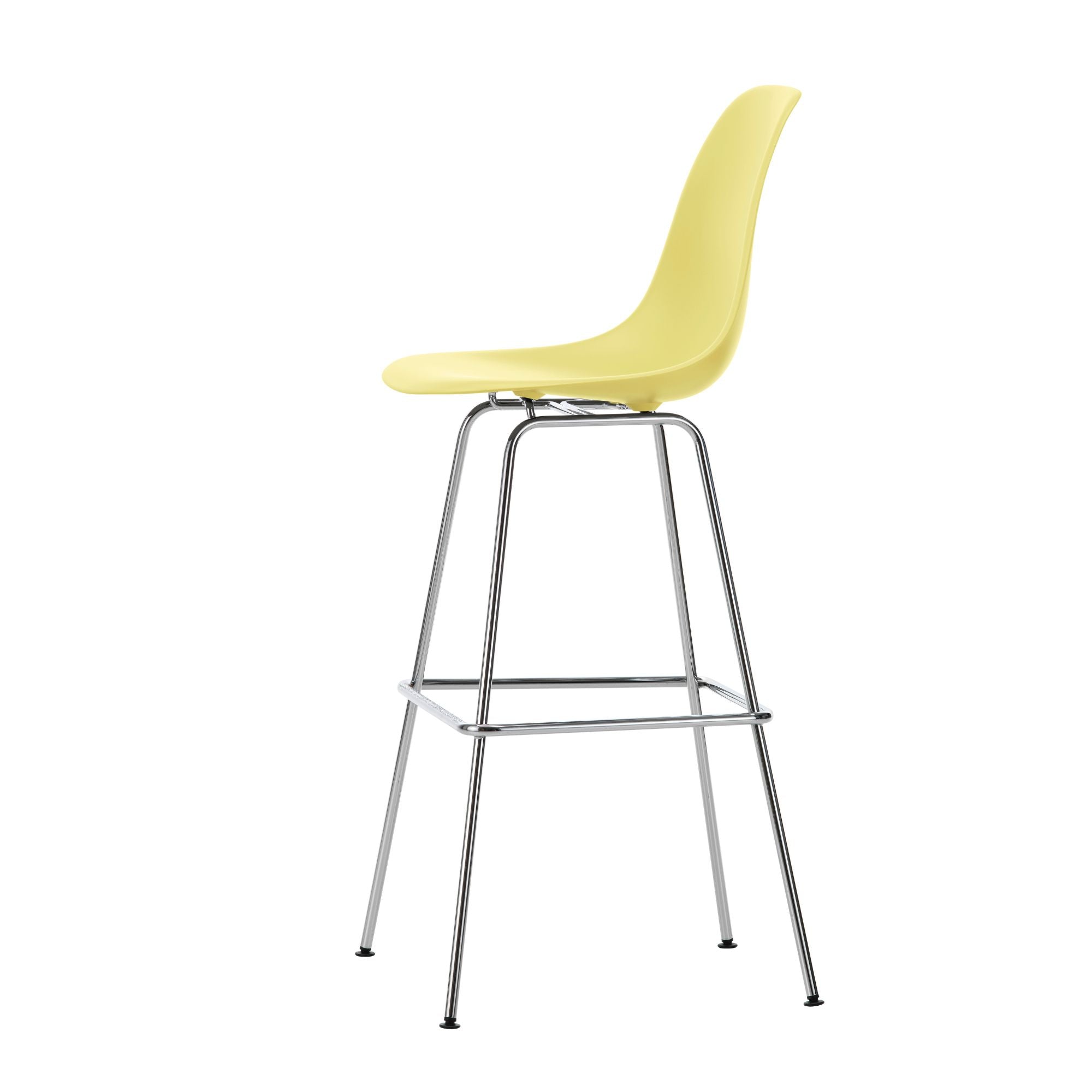 Eames Plastic Stool High RE, scaun de bar cu baza cromată
