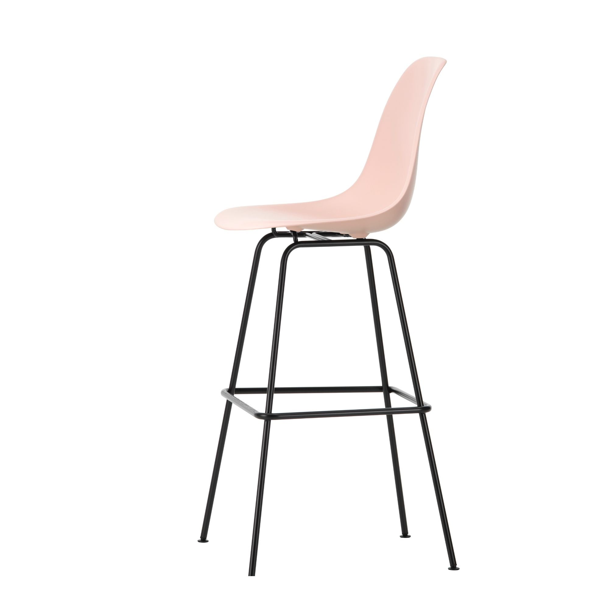 Eames Plastic Stool High RE, scaun de bar cu baza neagră