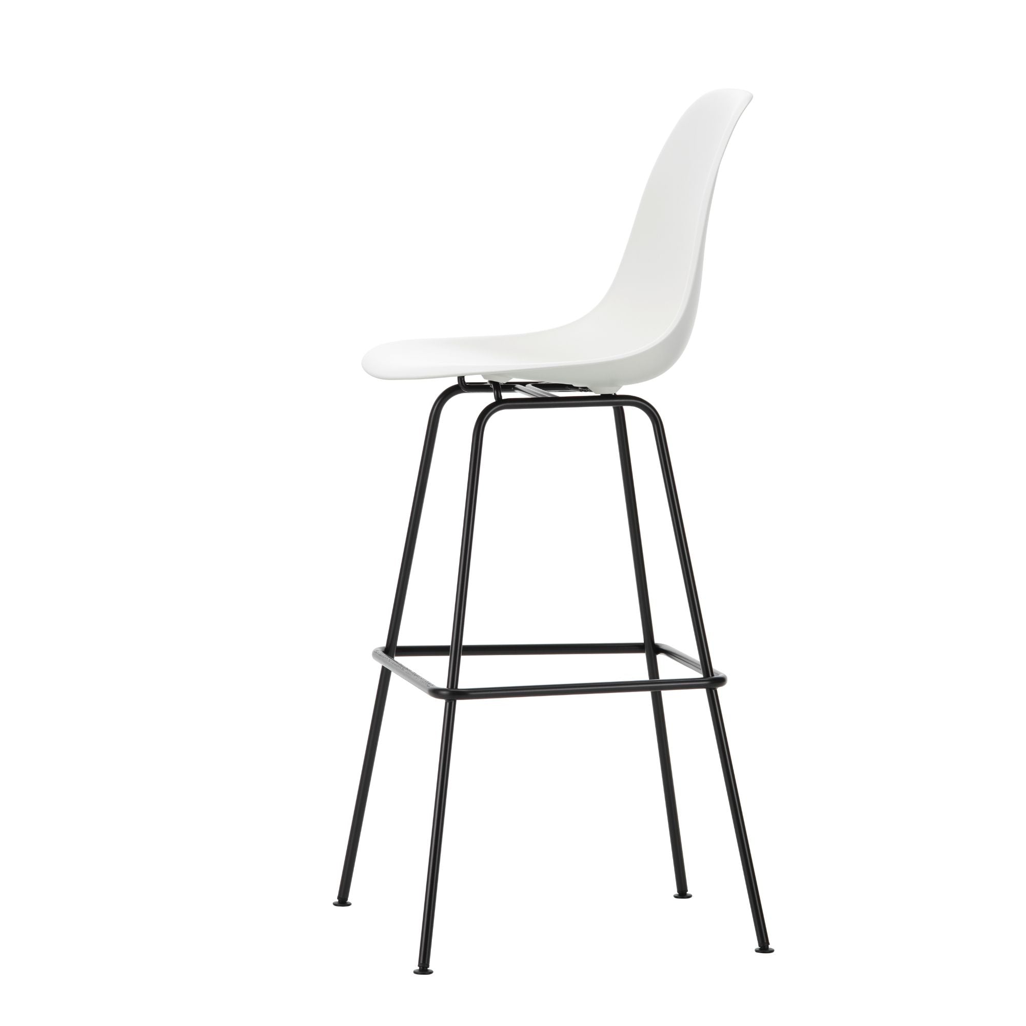 Eames Plastic Stool High RE, scaun de bar cu baza neagră