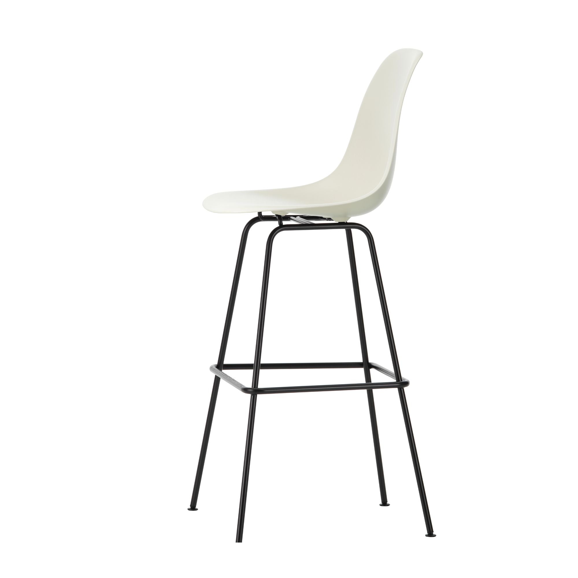Eames Plastic Stool High RE, scaun de bar cu baza neagră