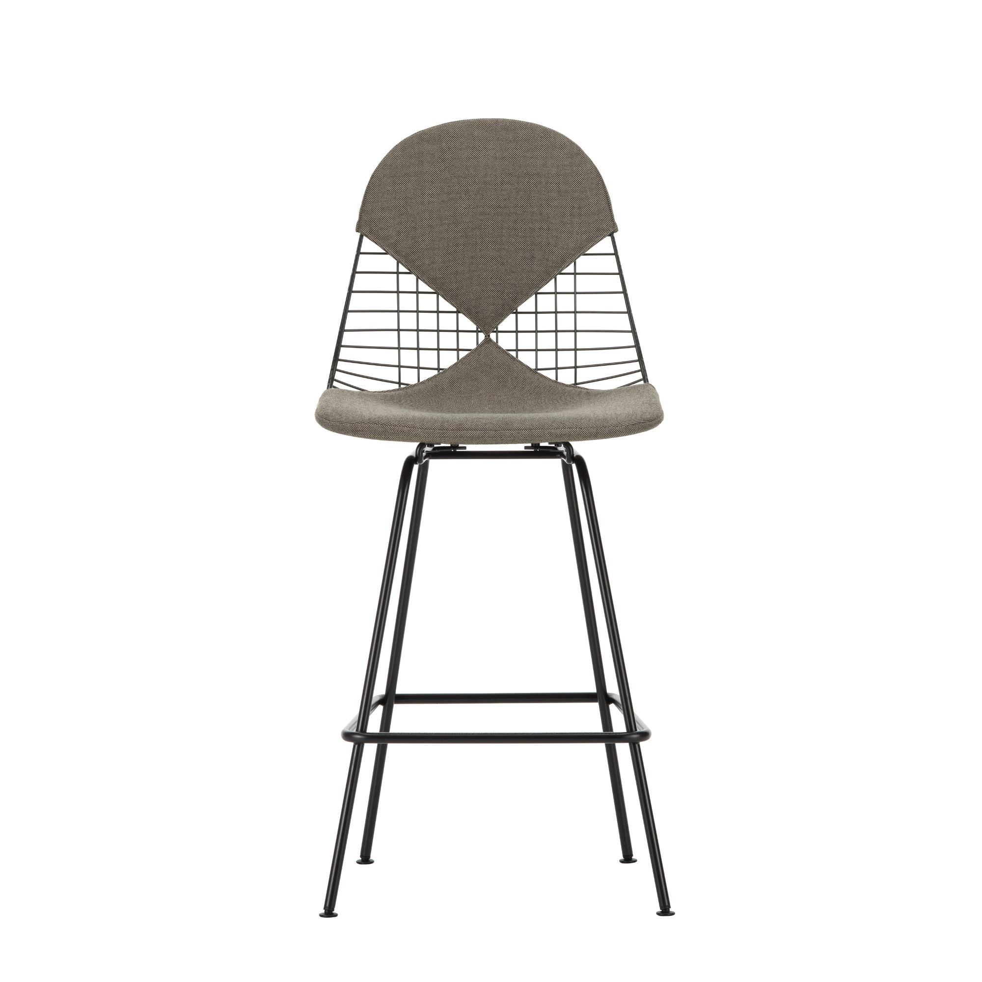 Wire Stool Medium, scaun de bar cu tapițerie
