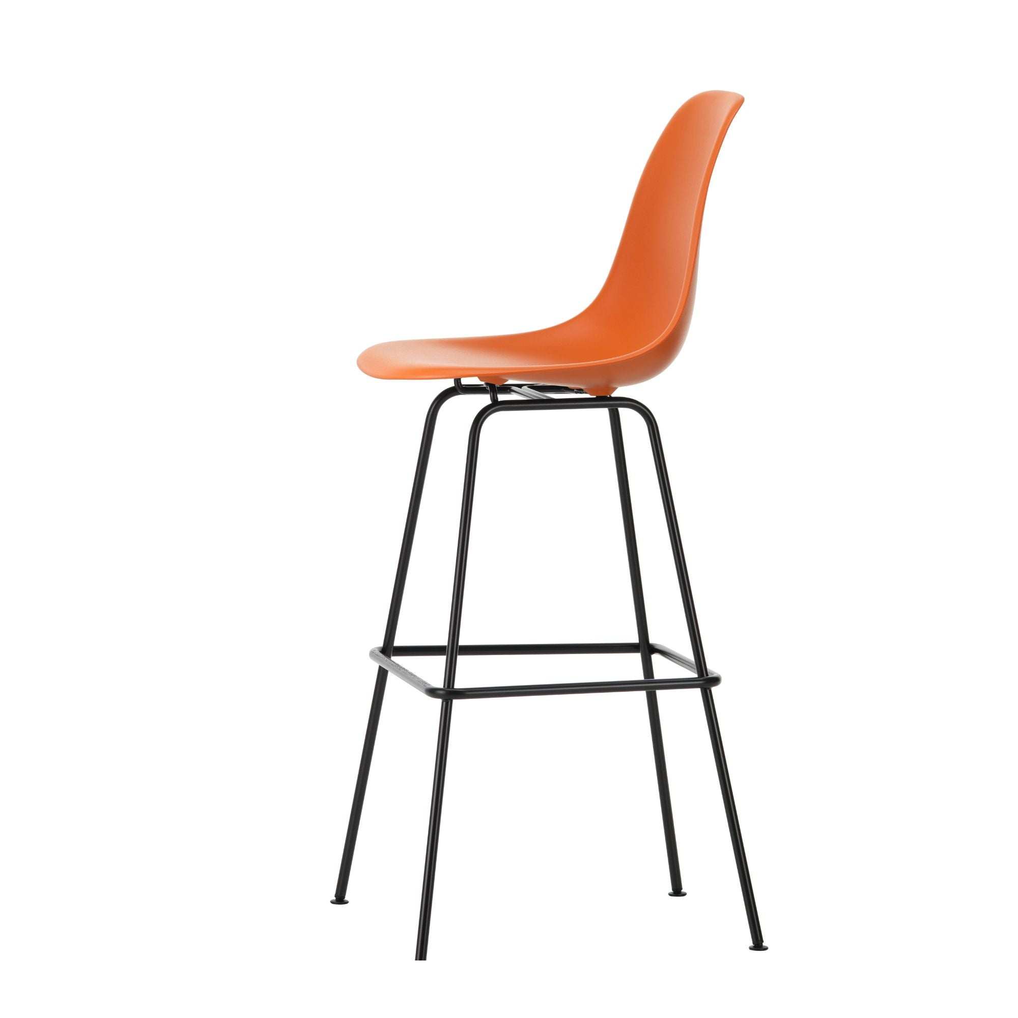 Eames Plastic Stool High RE, scaun de bar cu baza neagră