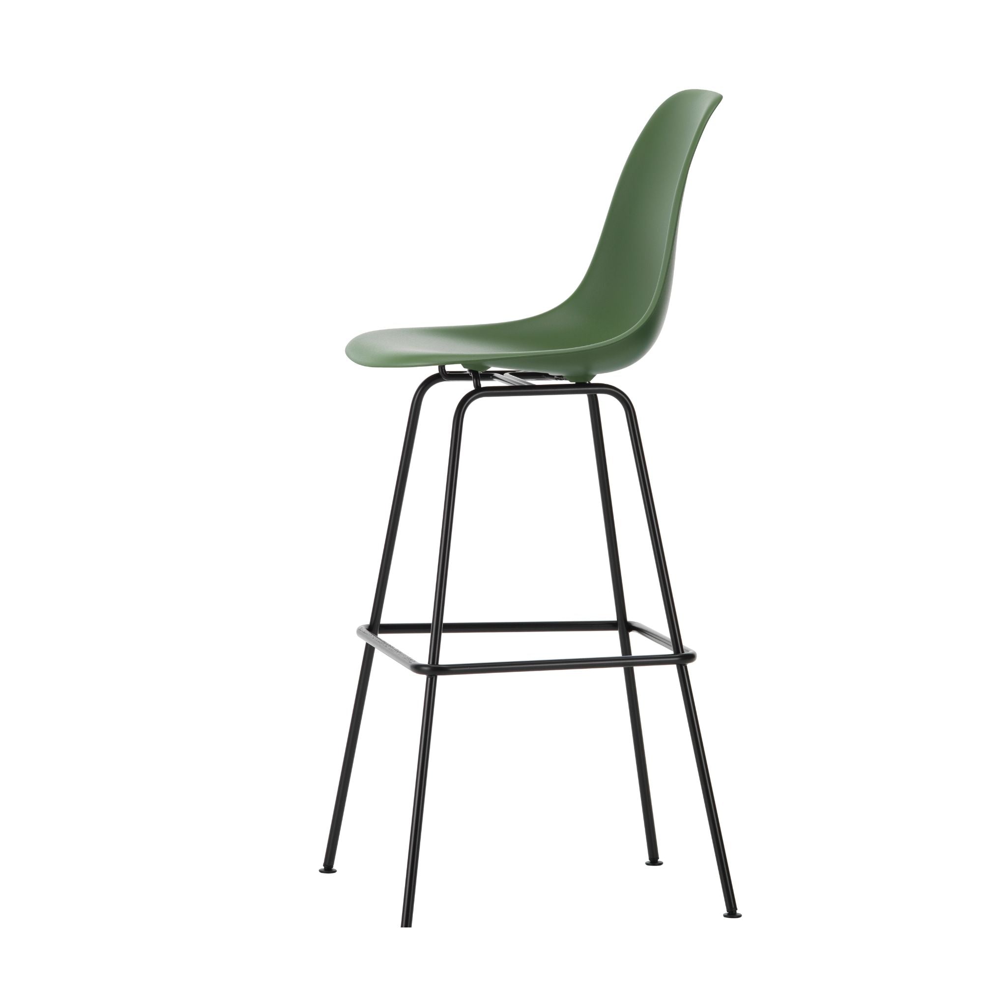 Eames Plastic Stool High RE, scaun de bar cu baza neagră