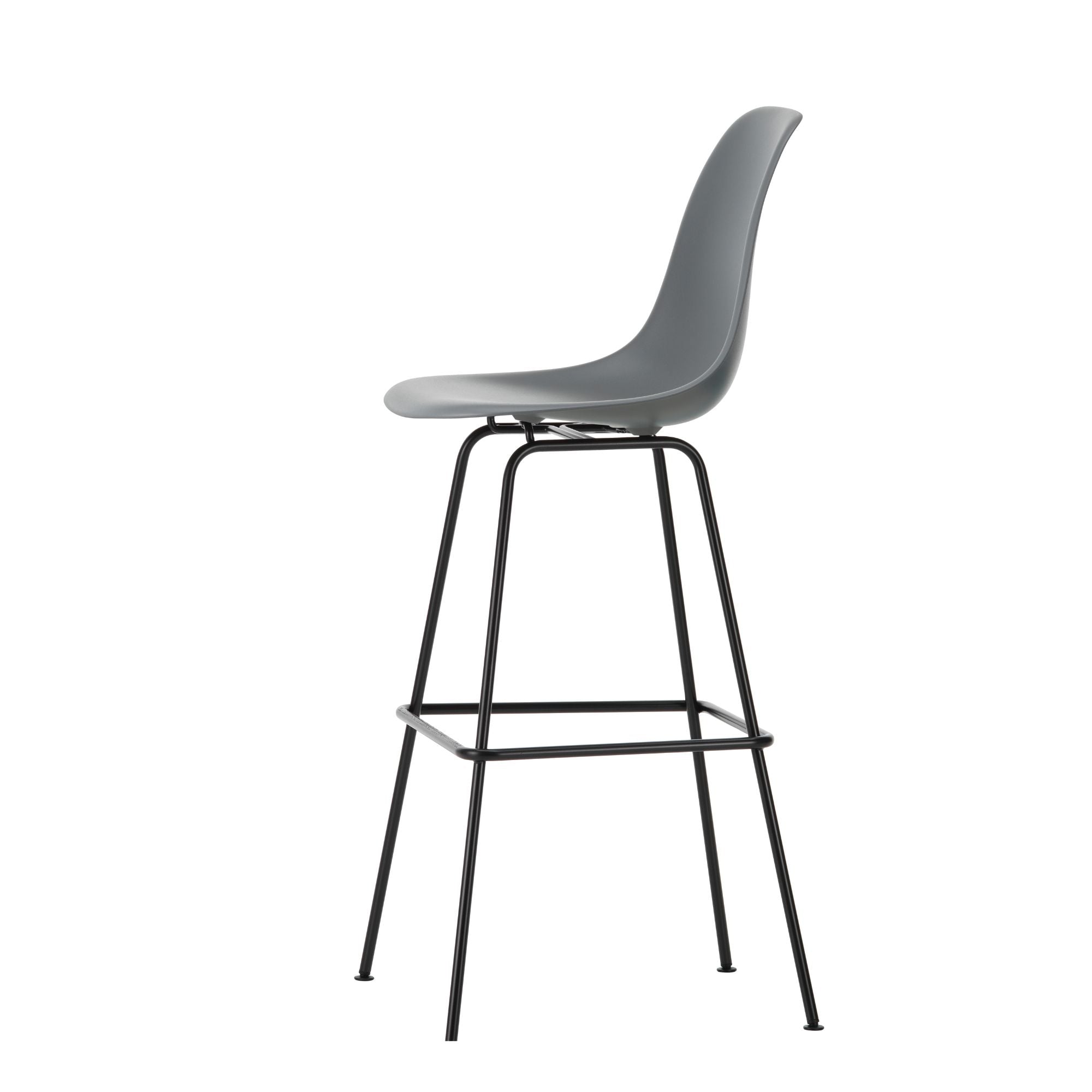 Eames Plastic Stool High RE, scaun de bar cu baza neagră