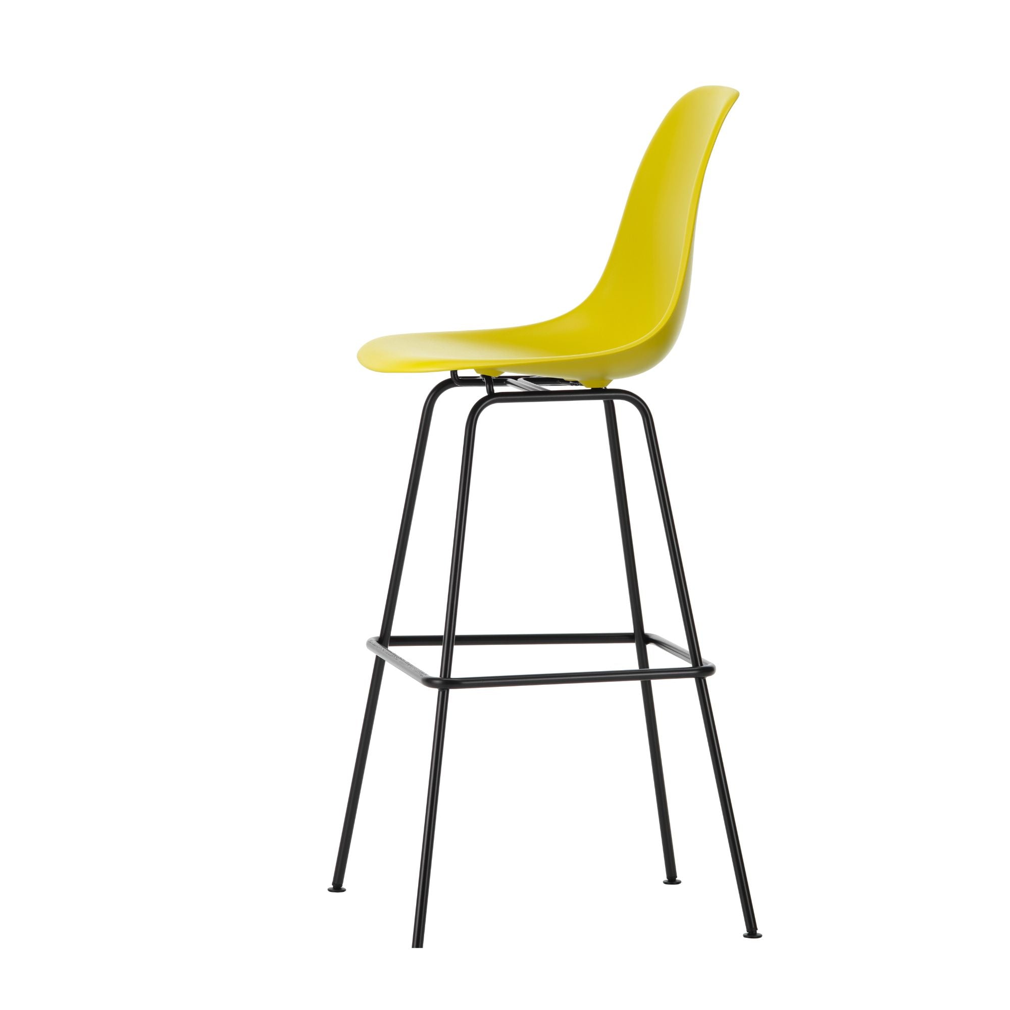 Eames Plastic Stool High RE, scaun de bar cu baza neagră