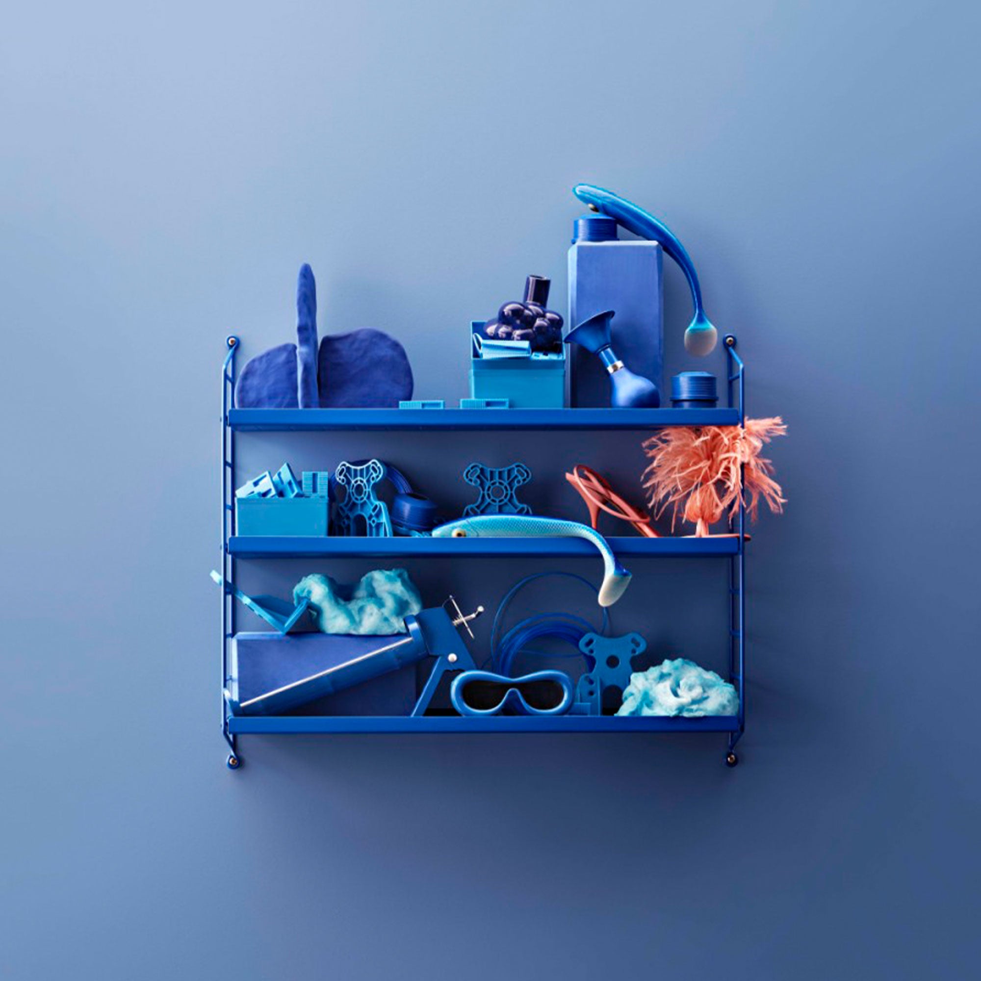 String pocket metal albastru