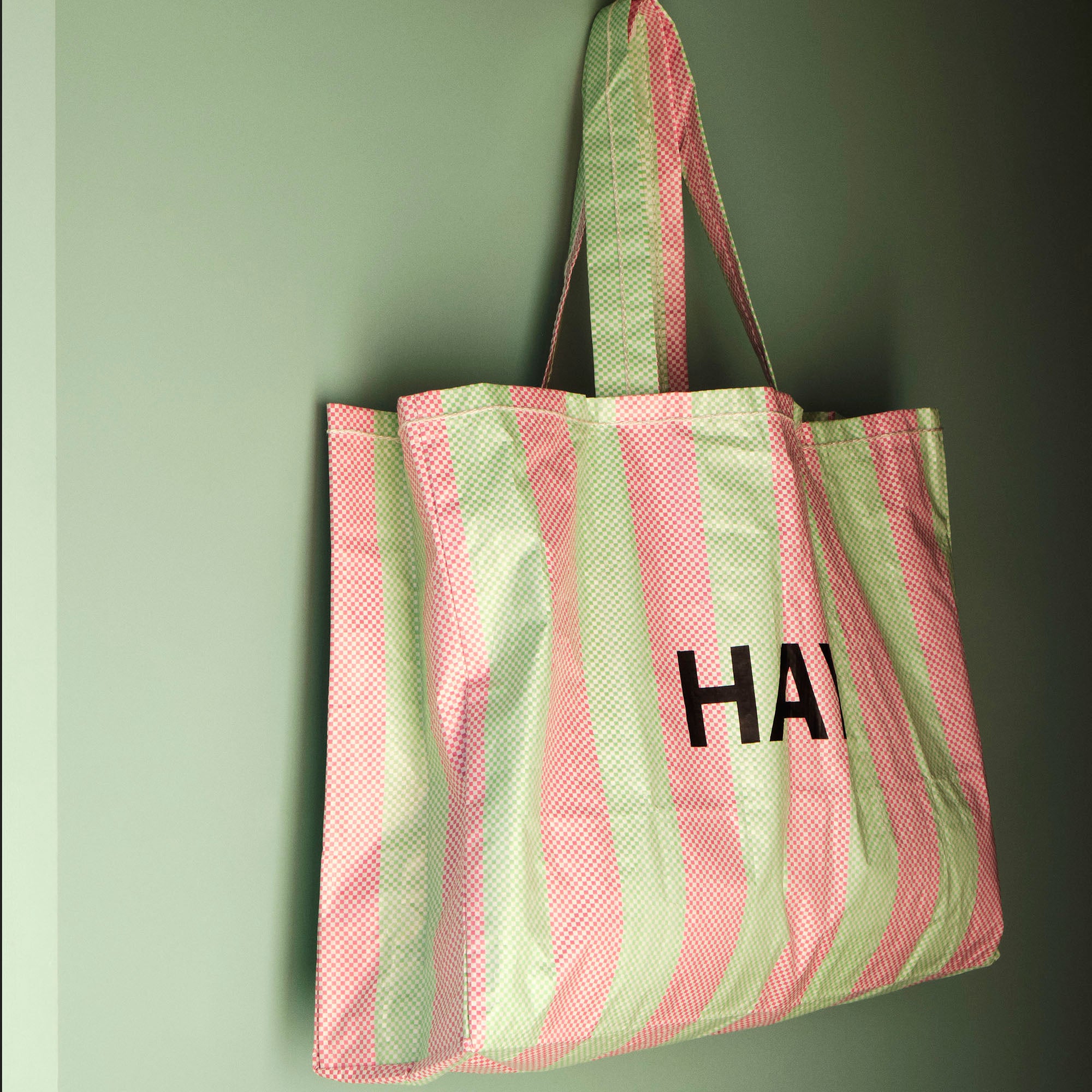 Candy Stripe tote bag din rafie