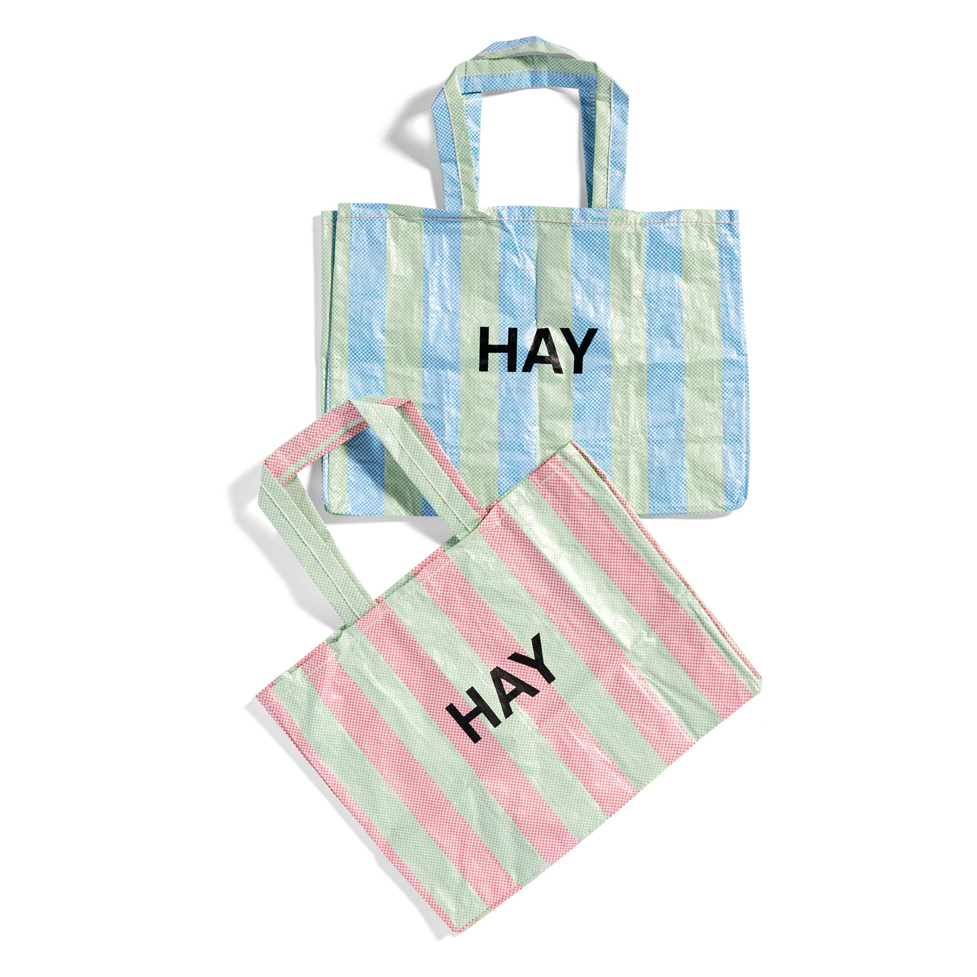 Candy Stripe tote bag din rafie